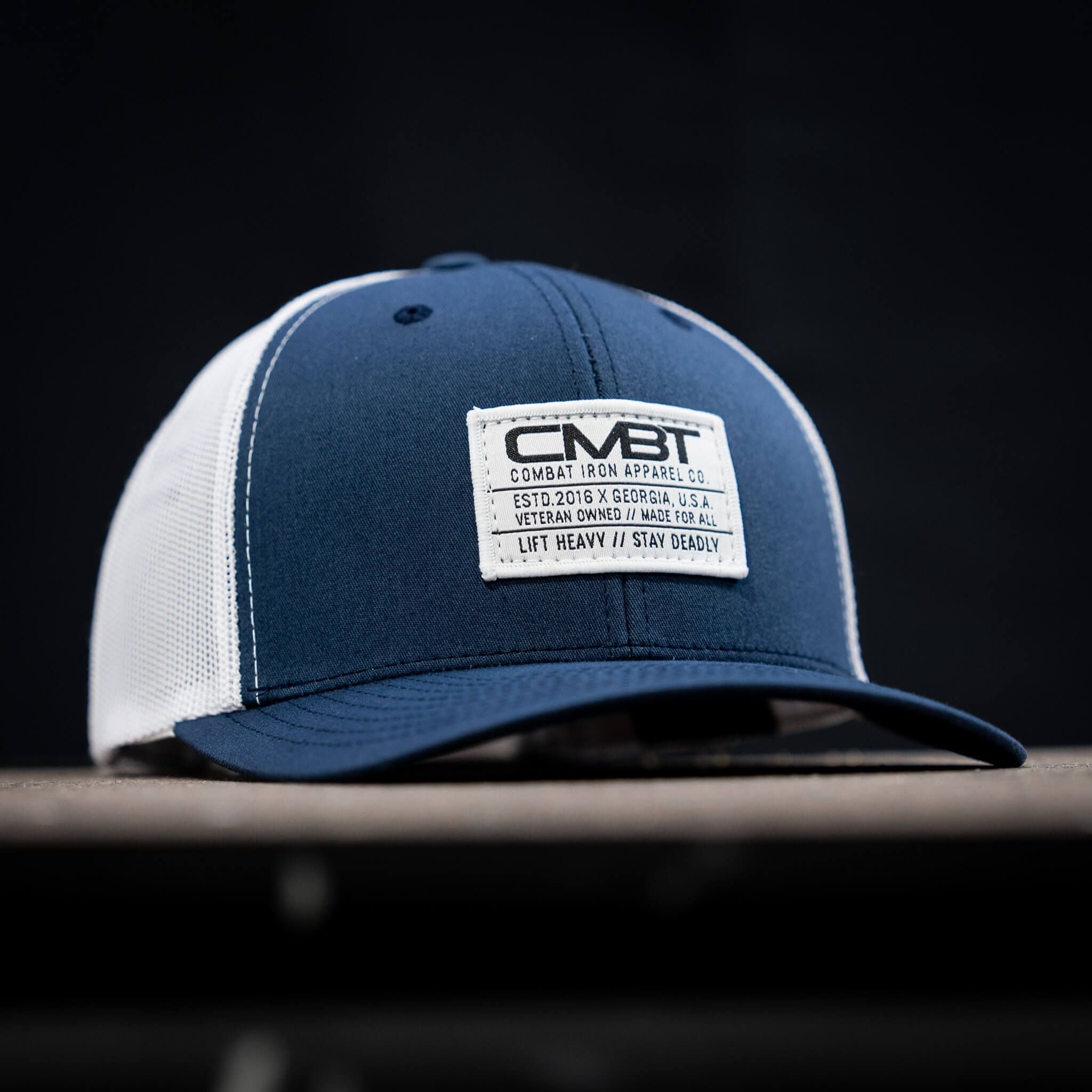 CMBT Standard Woven White Patch Edition Mid-Profile Mesh Snapback HAT