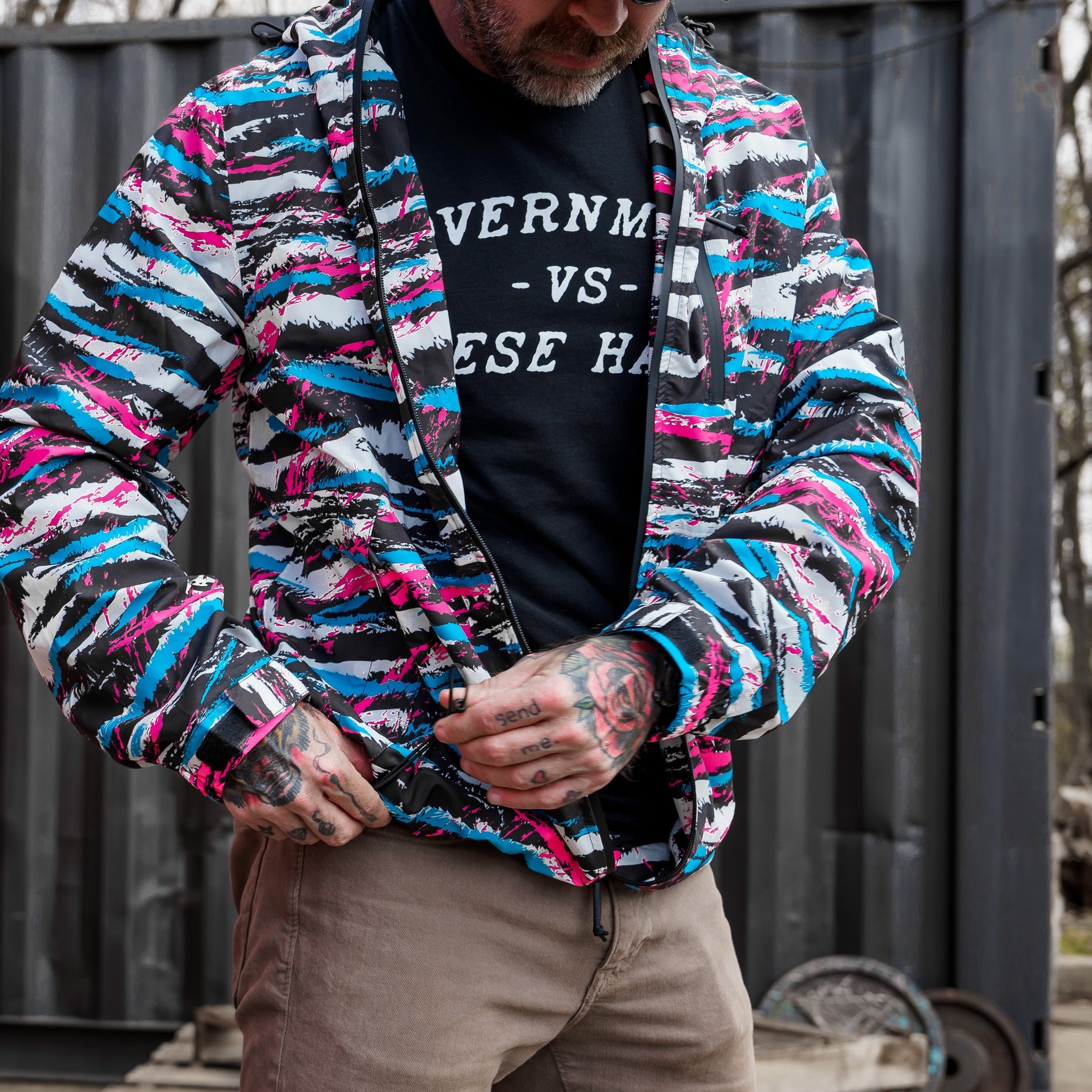 Herren wasserdichte Regenjacke V2 | Durchgehender Reißverschluss
