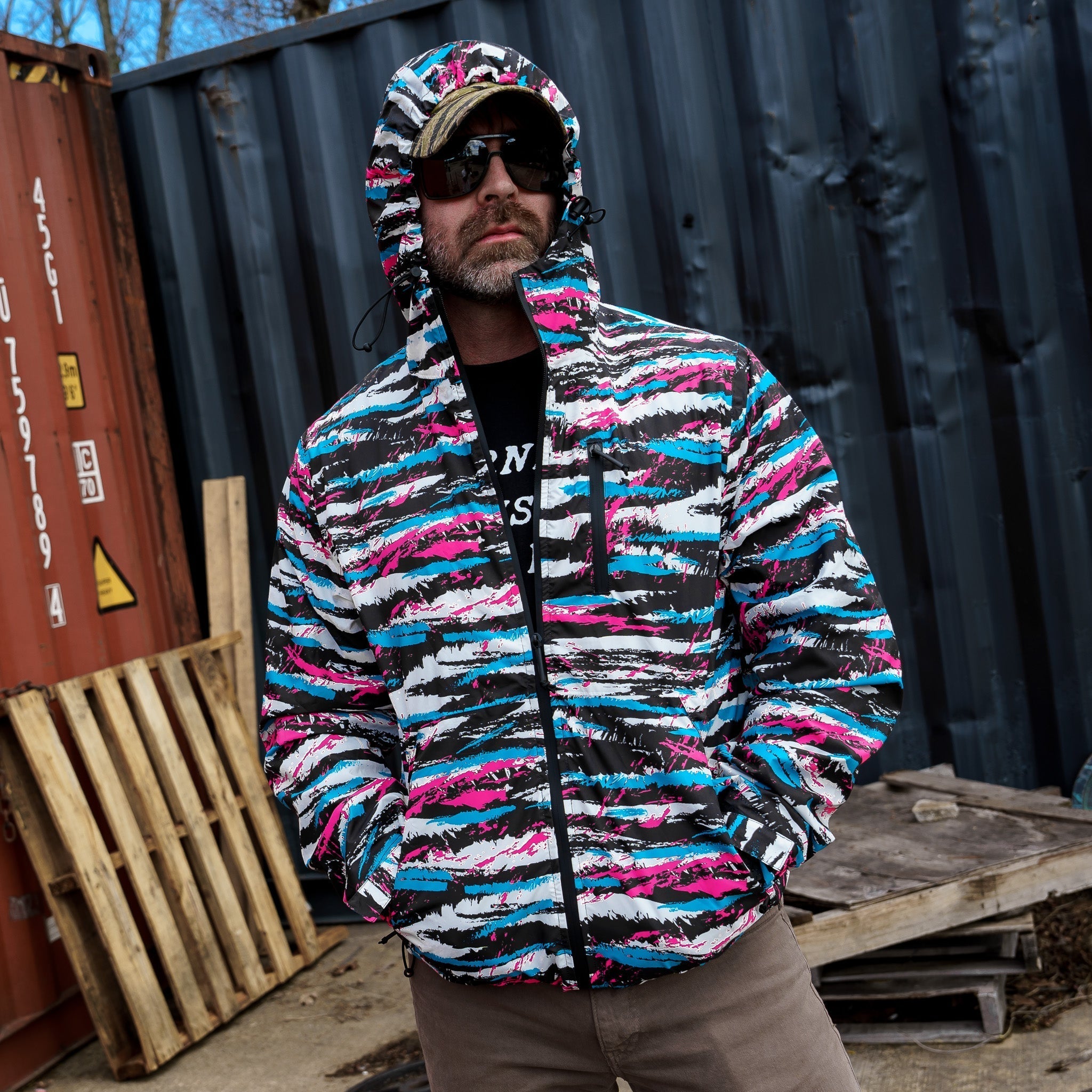 Herren wasserdichte Regenjacke V2 | Durchgehender Reißverschluss
