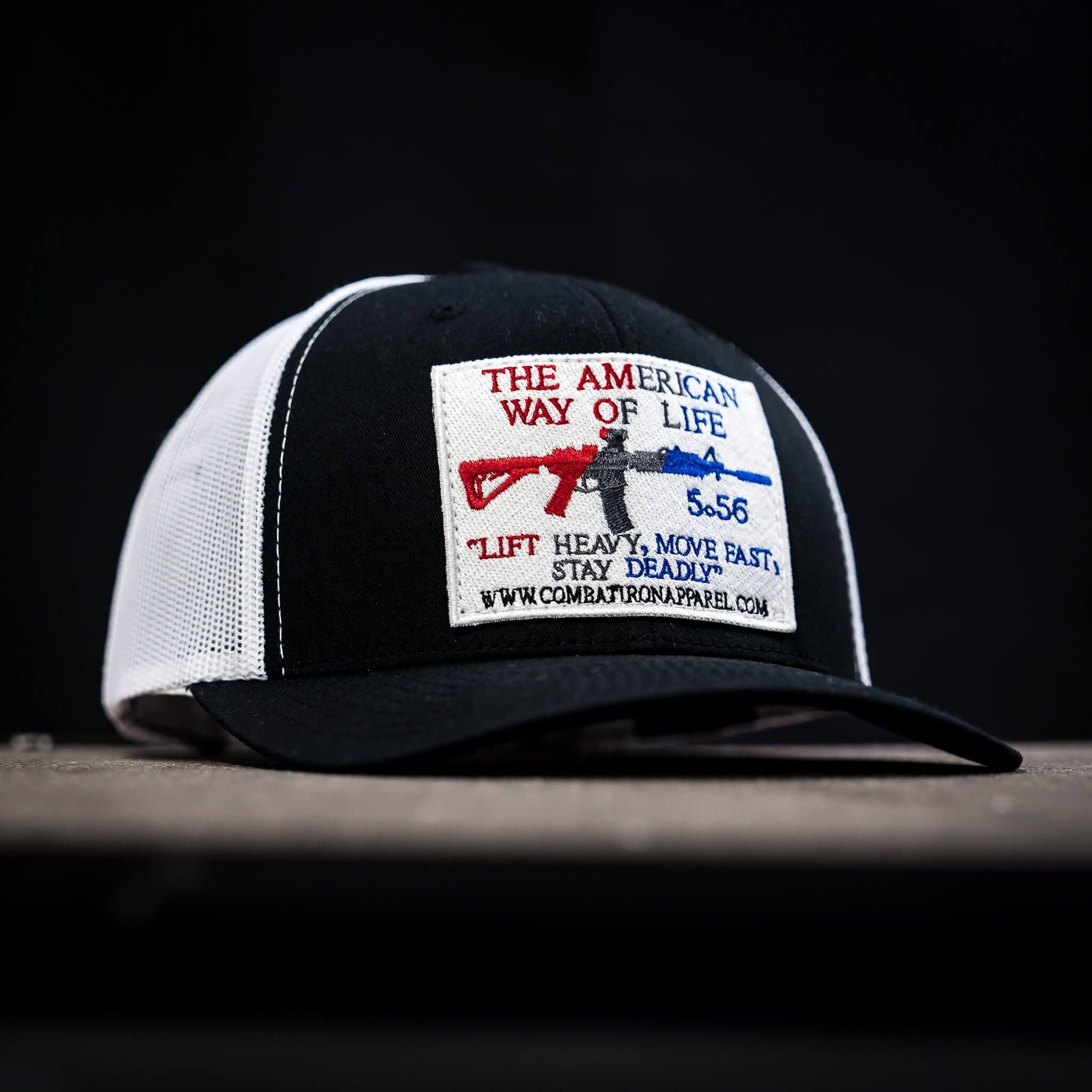 AWOL- American Way Of Life 5.56 White Patch Edition Mid-Profile Mesh Snapback Hat