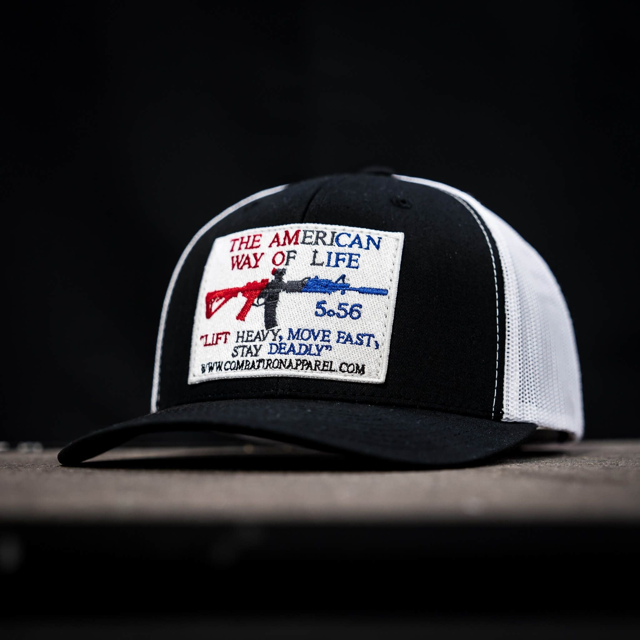 AWOL- American Way Of Life 5.56 White Patch Edition Mid-Profile Mesh Snapback Hat