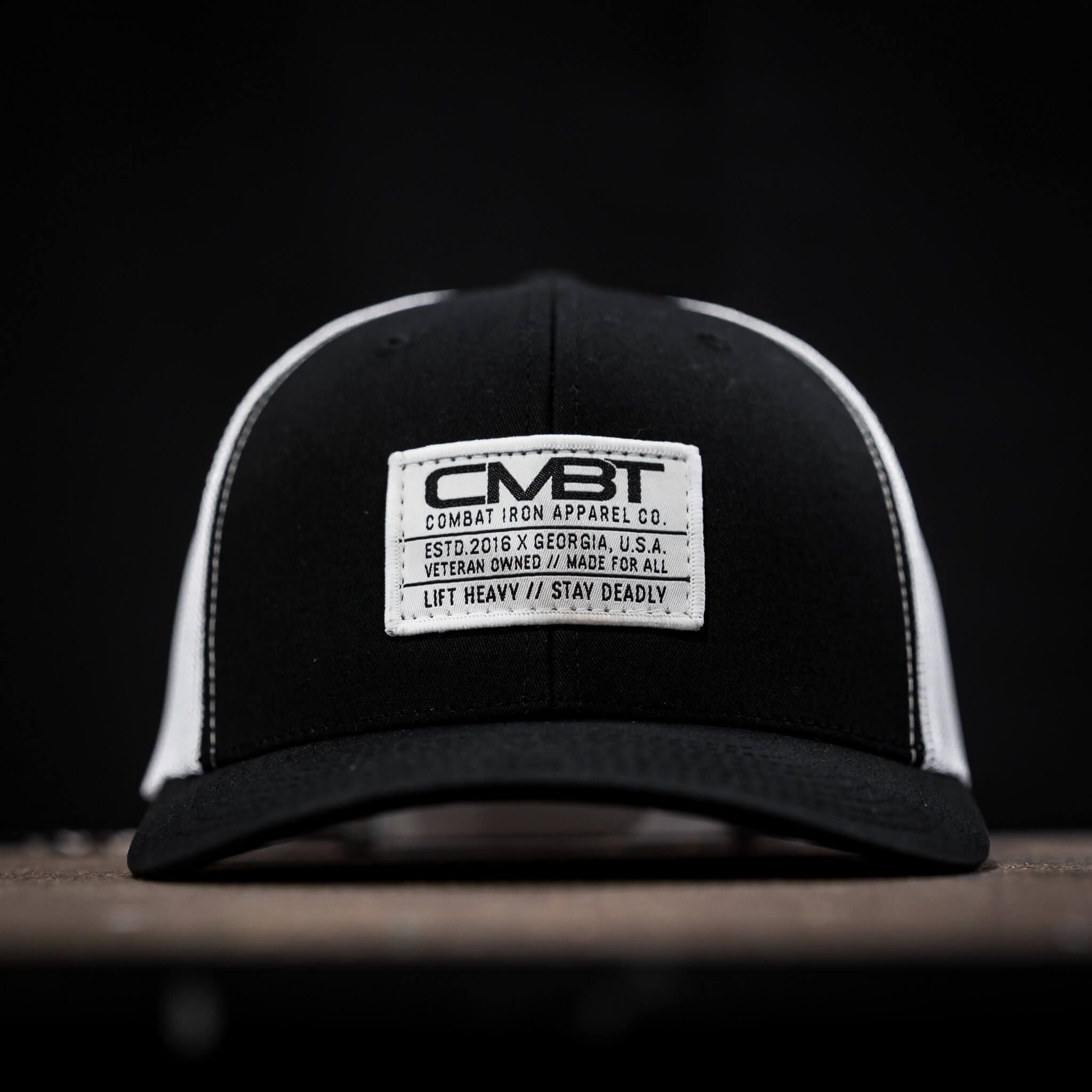 CMBT Standard Woven White Patch Edition Mid-Profile Mesh Snapback HAT