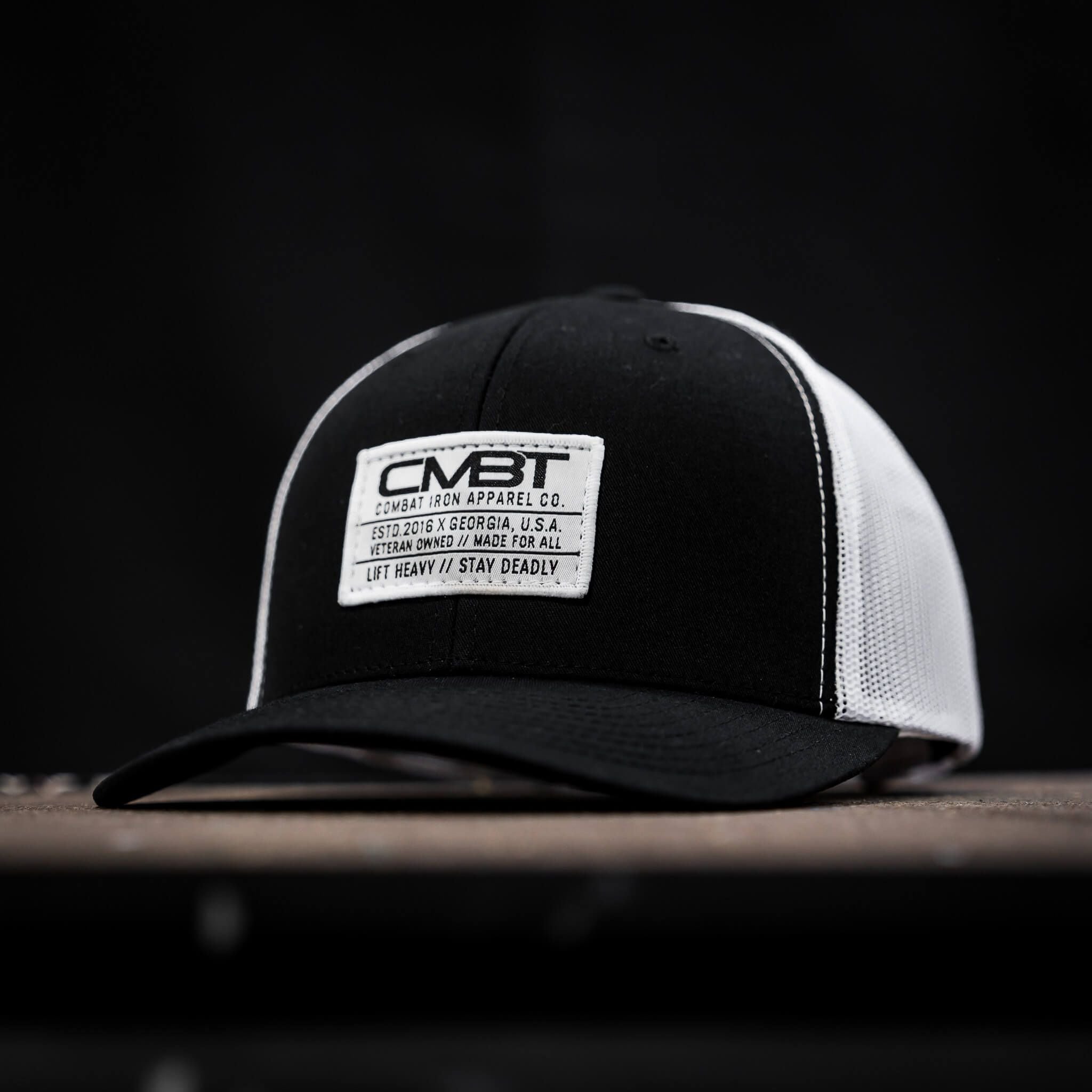 CMBT Standard Woven White Patch Edition Mid-Profile Mesh Snapback HAT