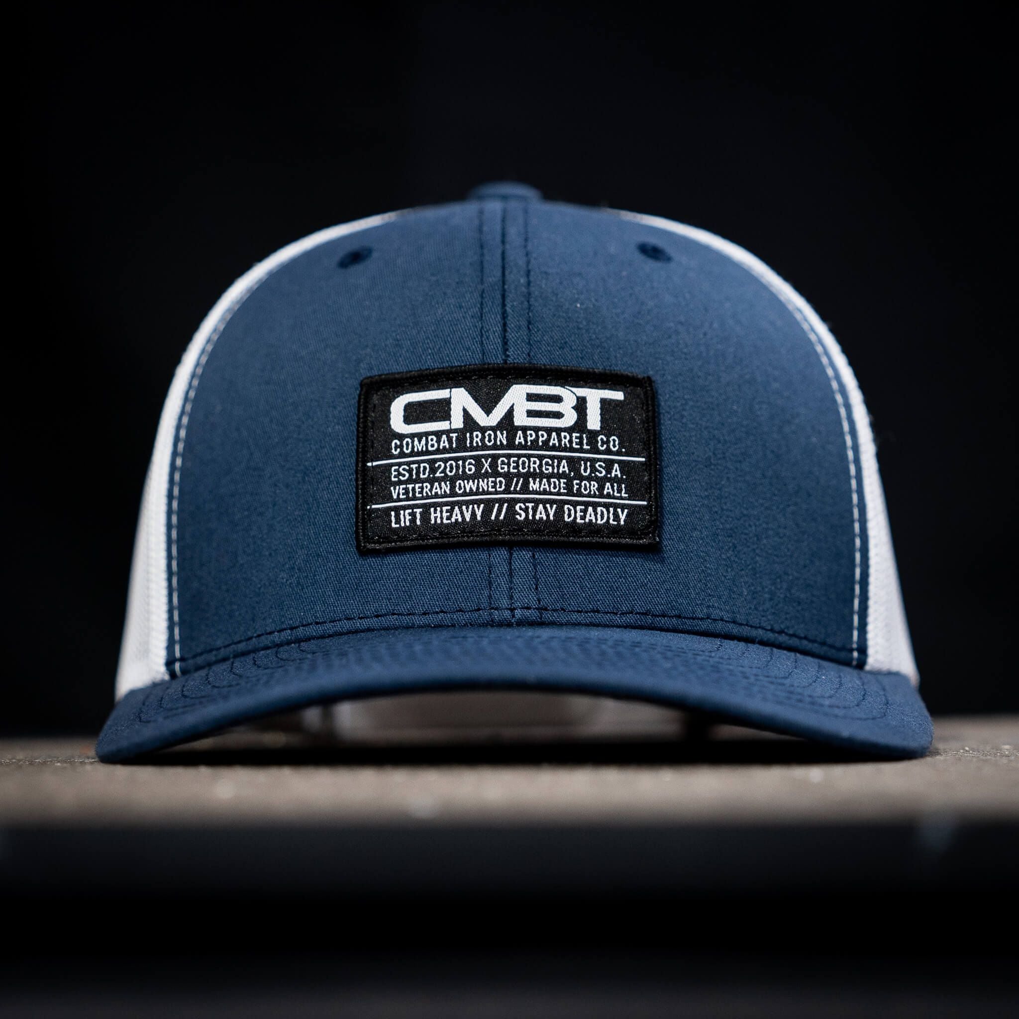 CMBT Standard Black Woven Patch Mid-Profile Mesh Snapback Hat