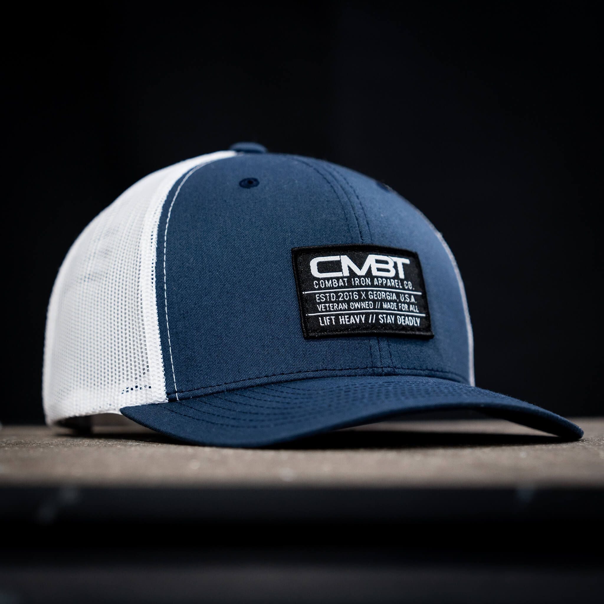 CMBT Standard Black Woven Patch Mid-Profile Mesh Snapback Hat