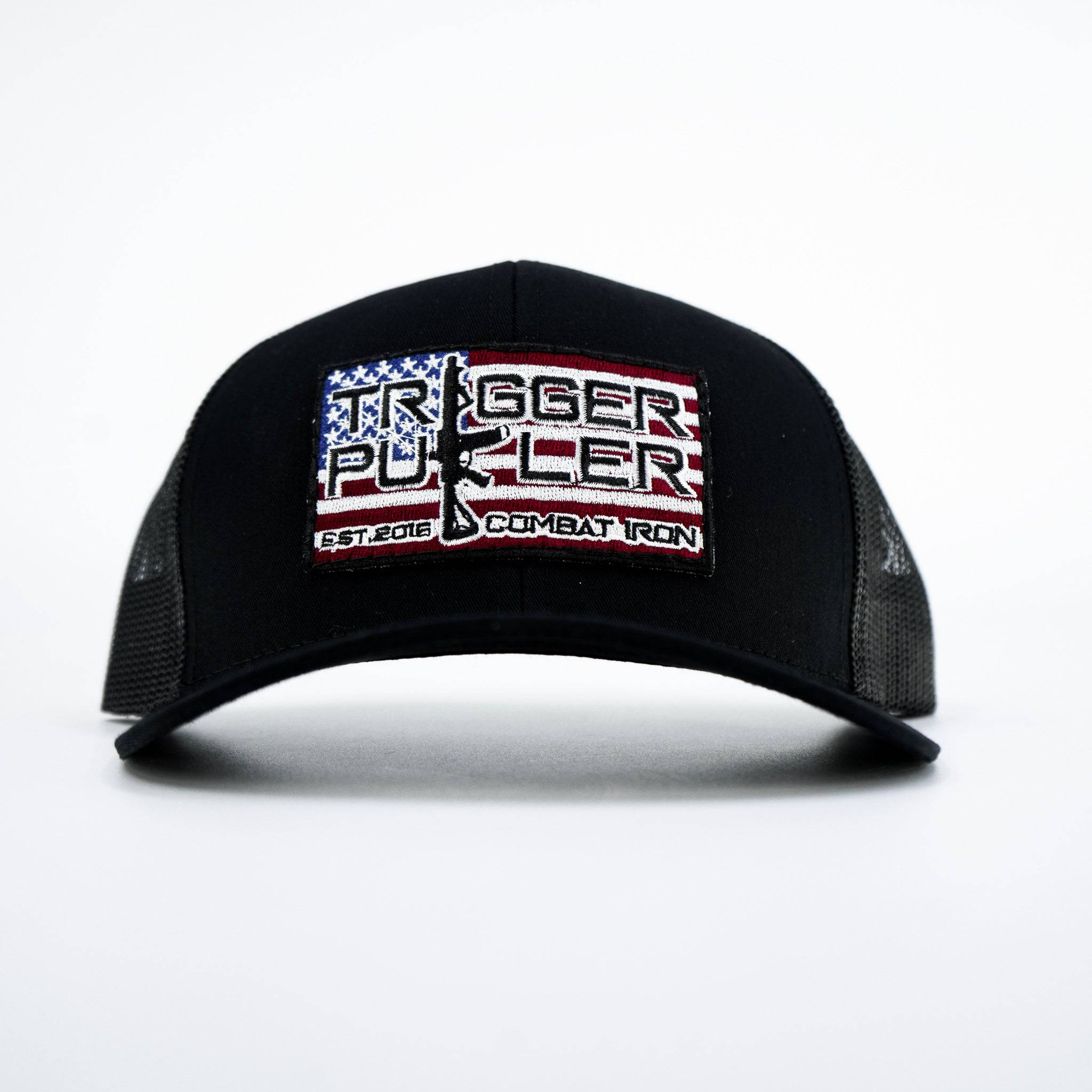 Trigger Puller American Flag Patch Mid-Profile Mesh Snapback Hat