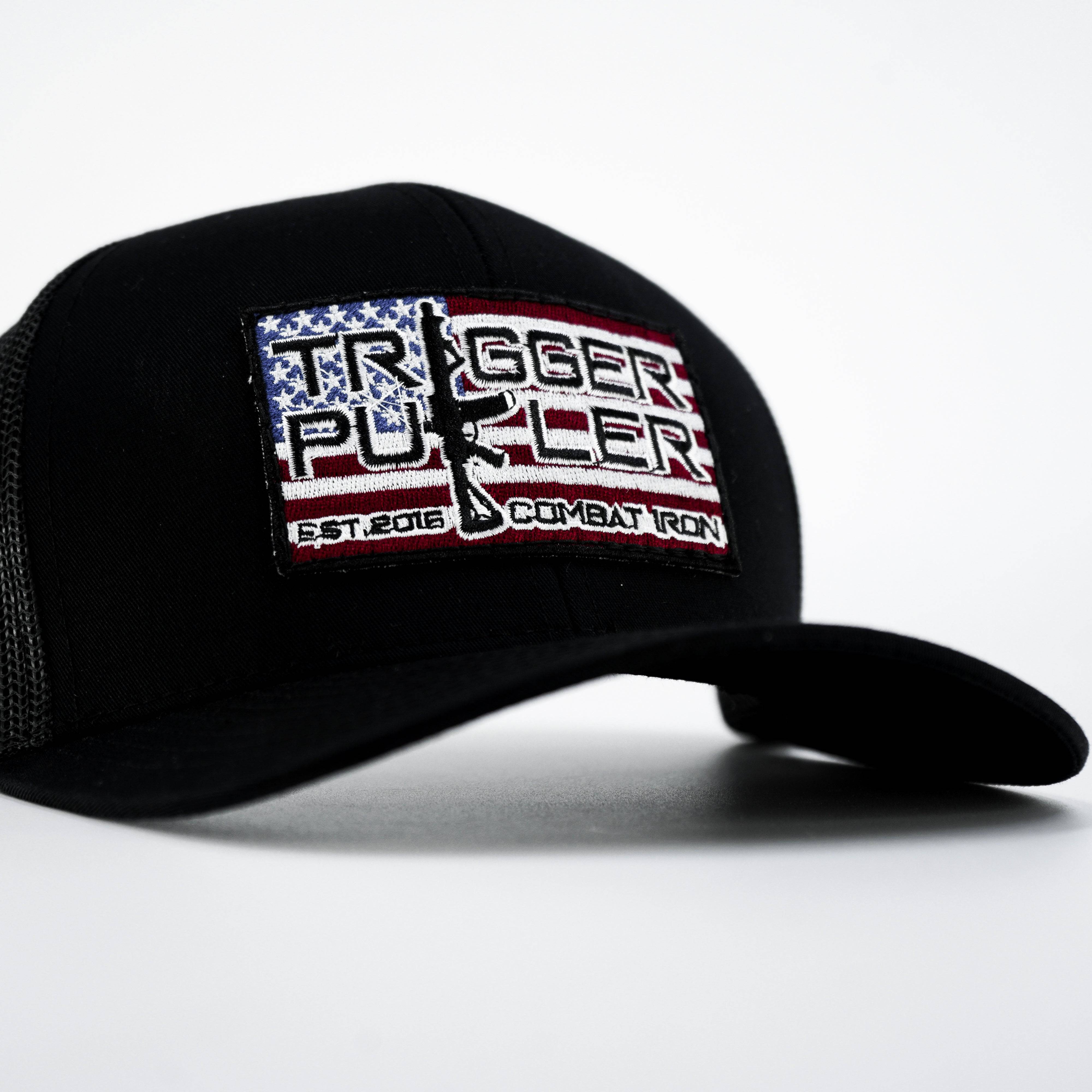 Trigger Puller American Flag Patch Mid-Profile Mesh Snapback Hat