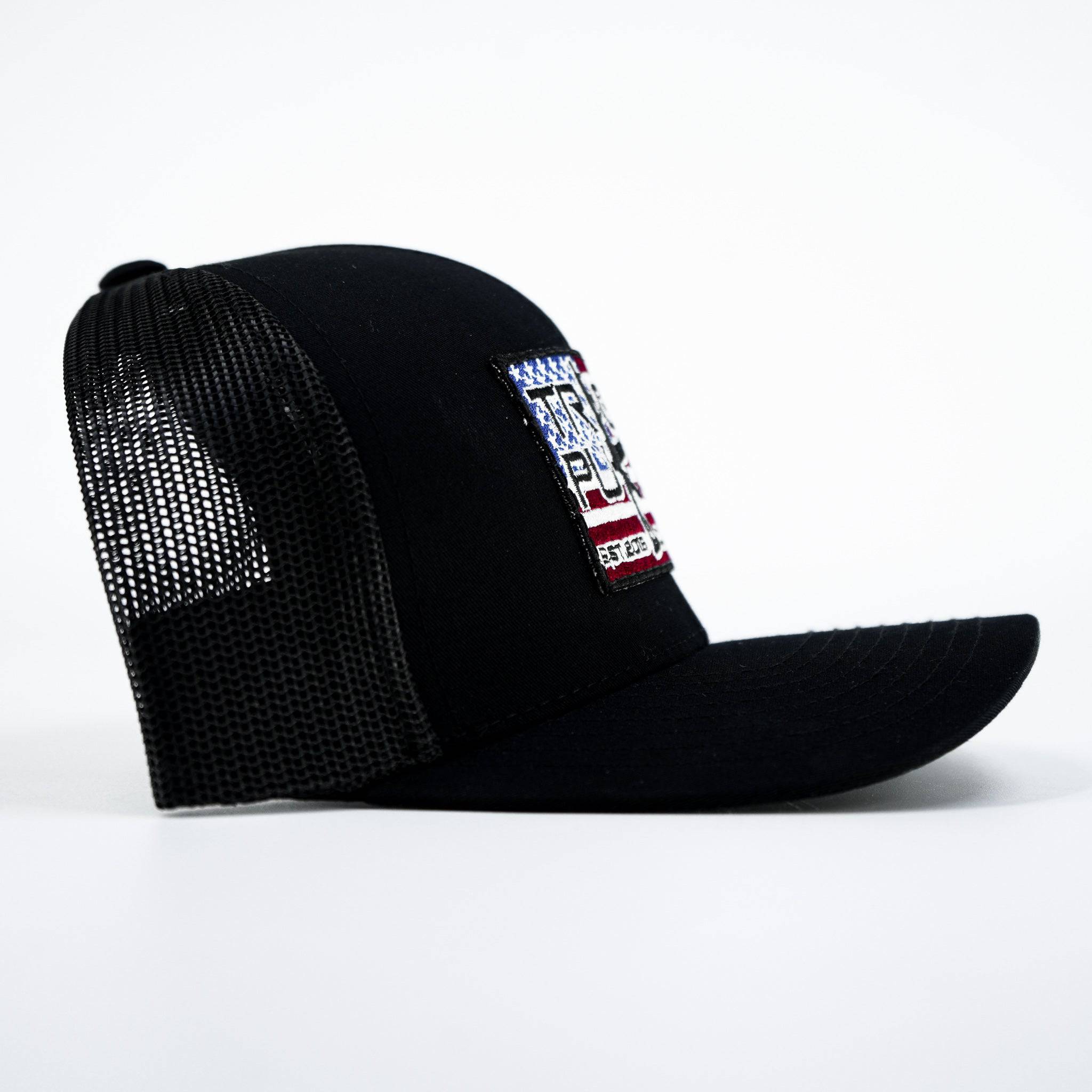 Trigger Puller American Flag Patch Mid-Profile Mesh Snapback Hat