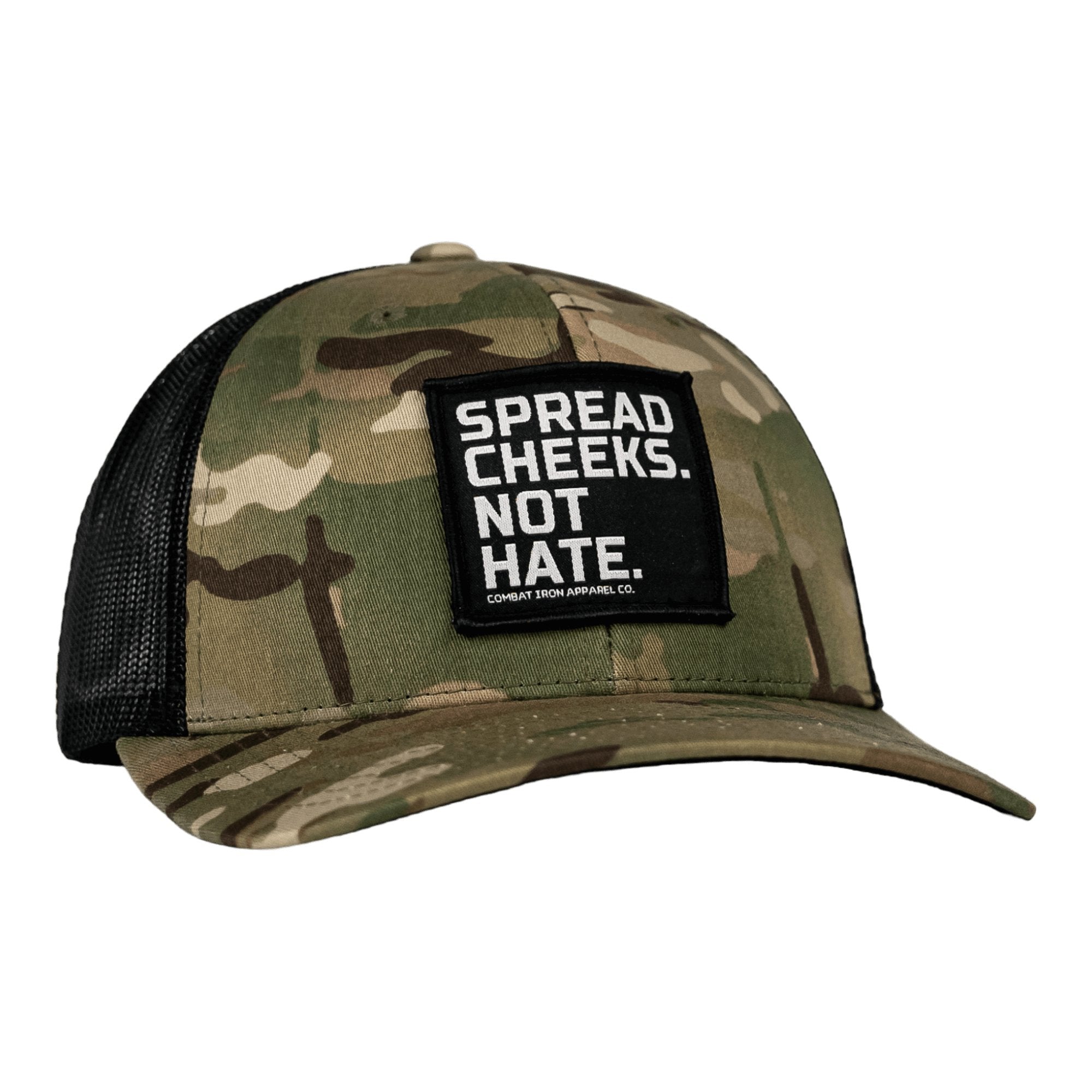 SPREAD CHEEKS. NOT HATE. Patch Snapback HAT