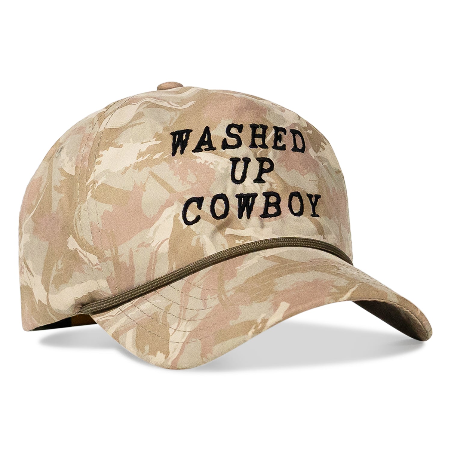 WASHED UP COWBOY Crushable Rope Snapback | Stroked Camo Hat