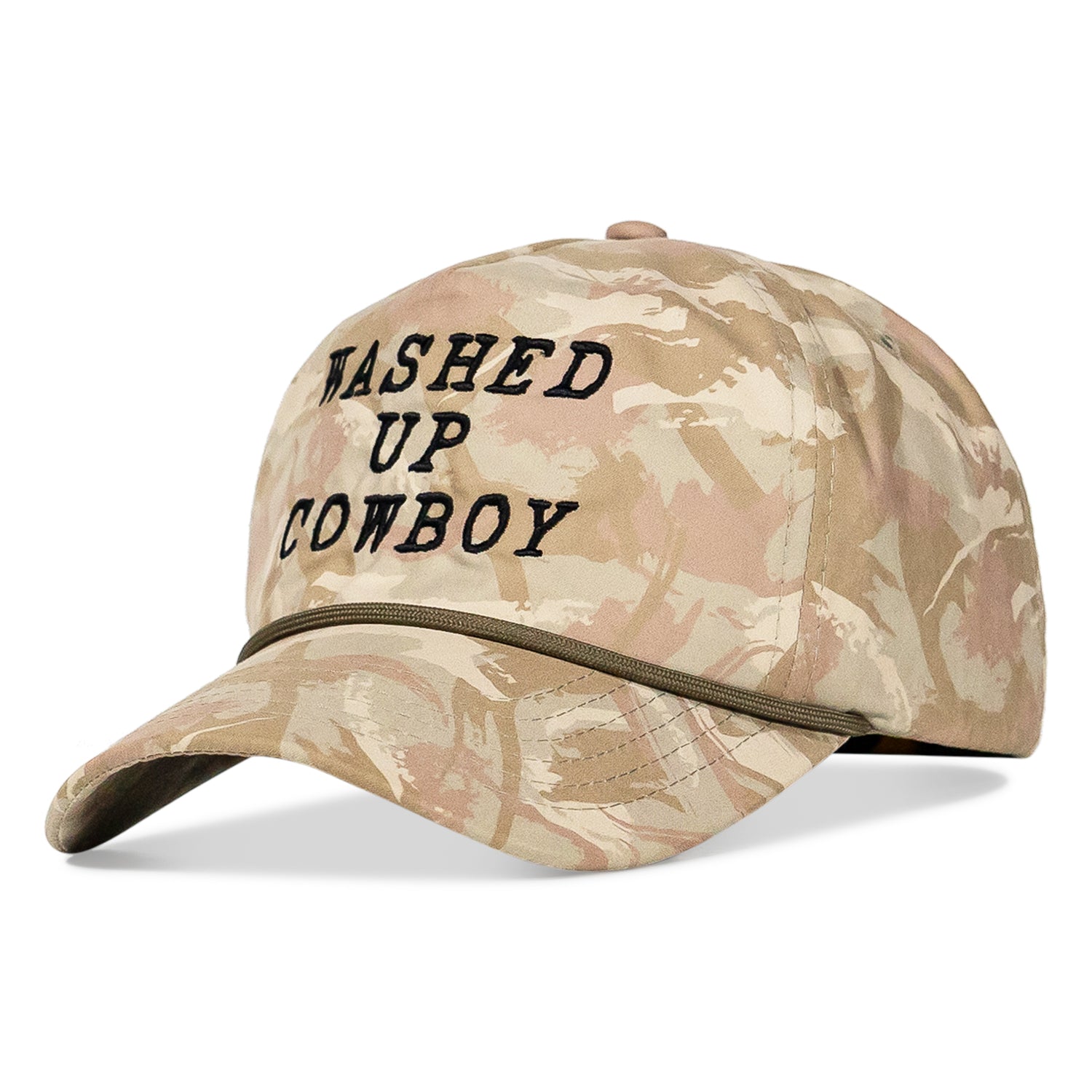 WASHED UP COWBOY Crushable Rope Snapback | Stroked Camo Hat