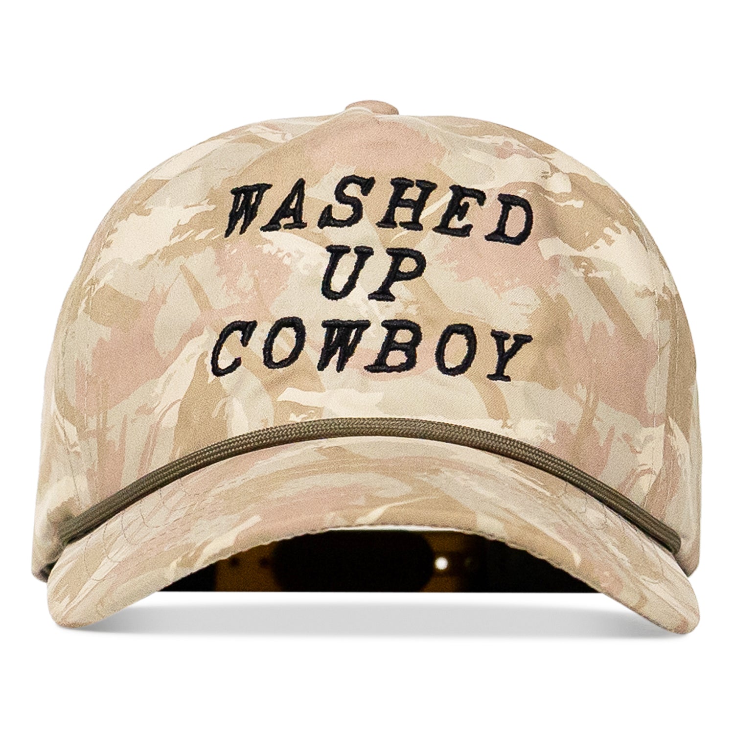 WASHED UP COWBOY Crushable Rope Snapback | Stroked Camo Hat