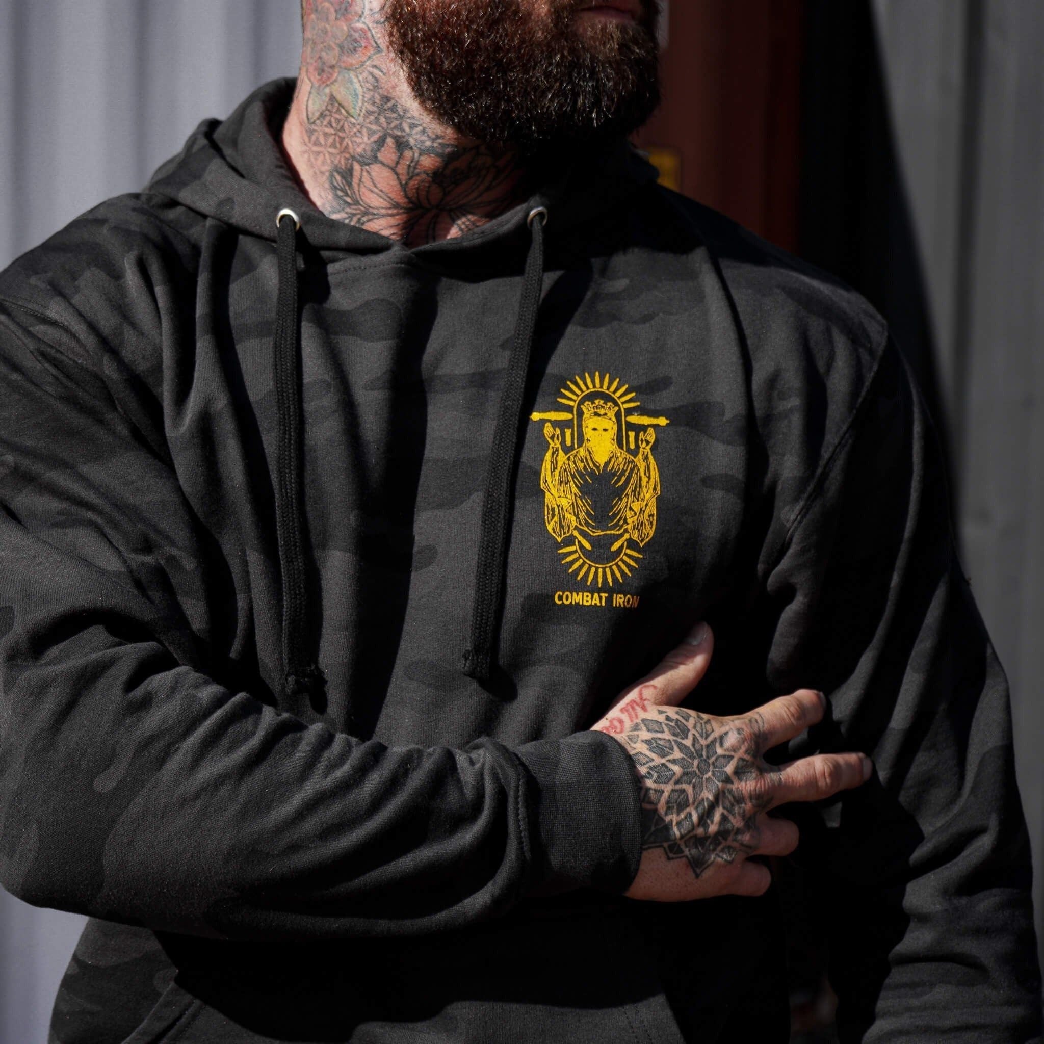 PRAY FOR PEACE. PREPARE FOR WAR. MEN'S MIDWEIGHT HOODIE