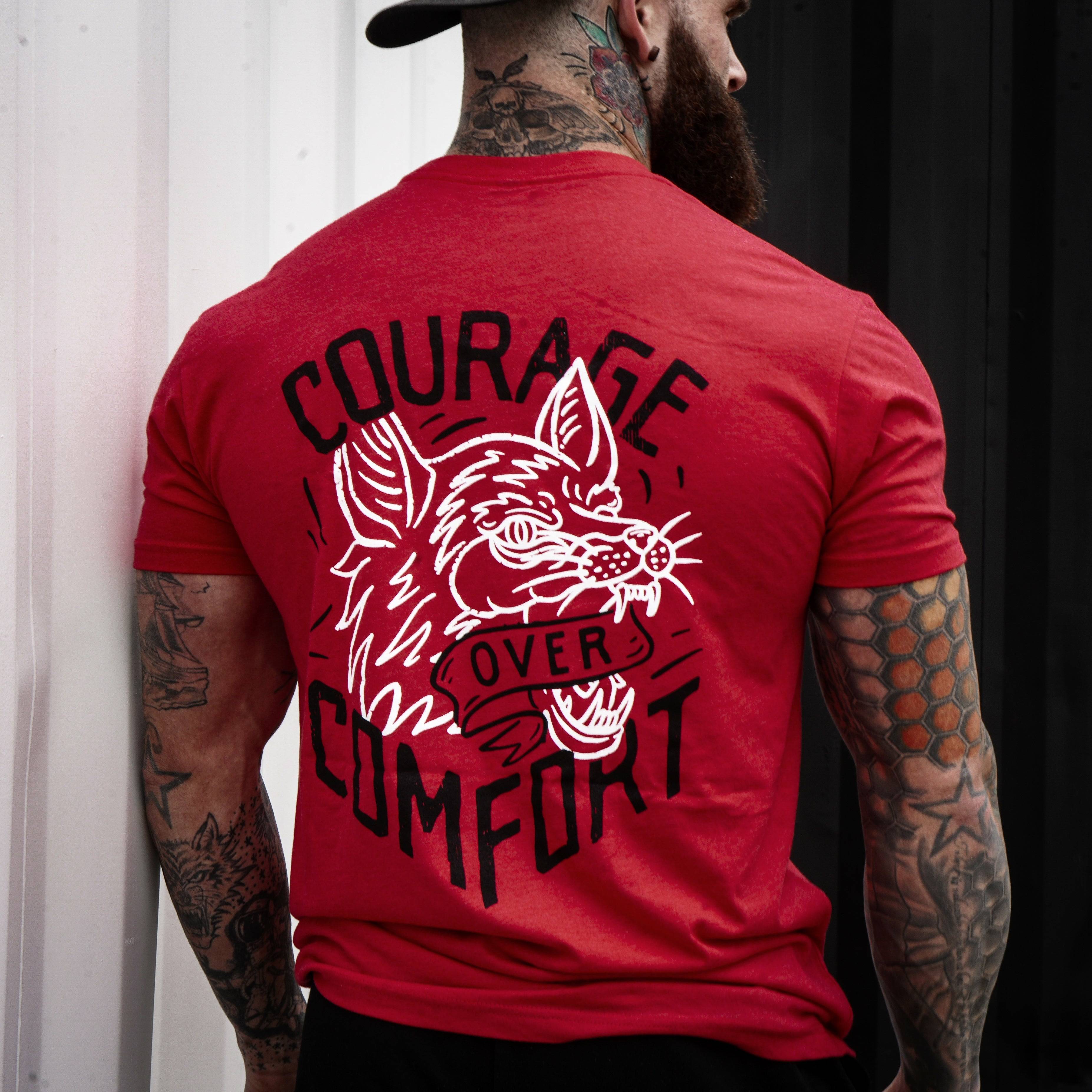 COURAGE OVER COMFORT - WOLF EDITION MEN’S T-SHIRT