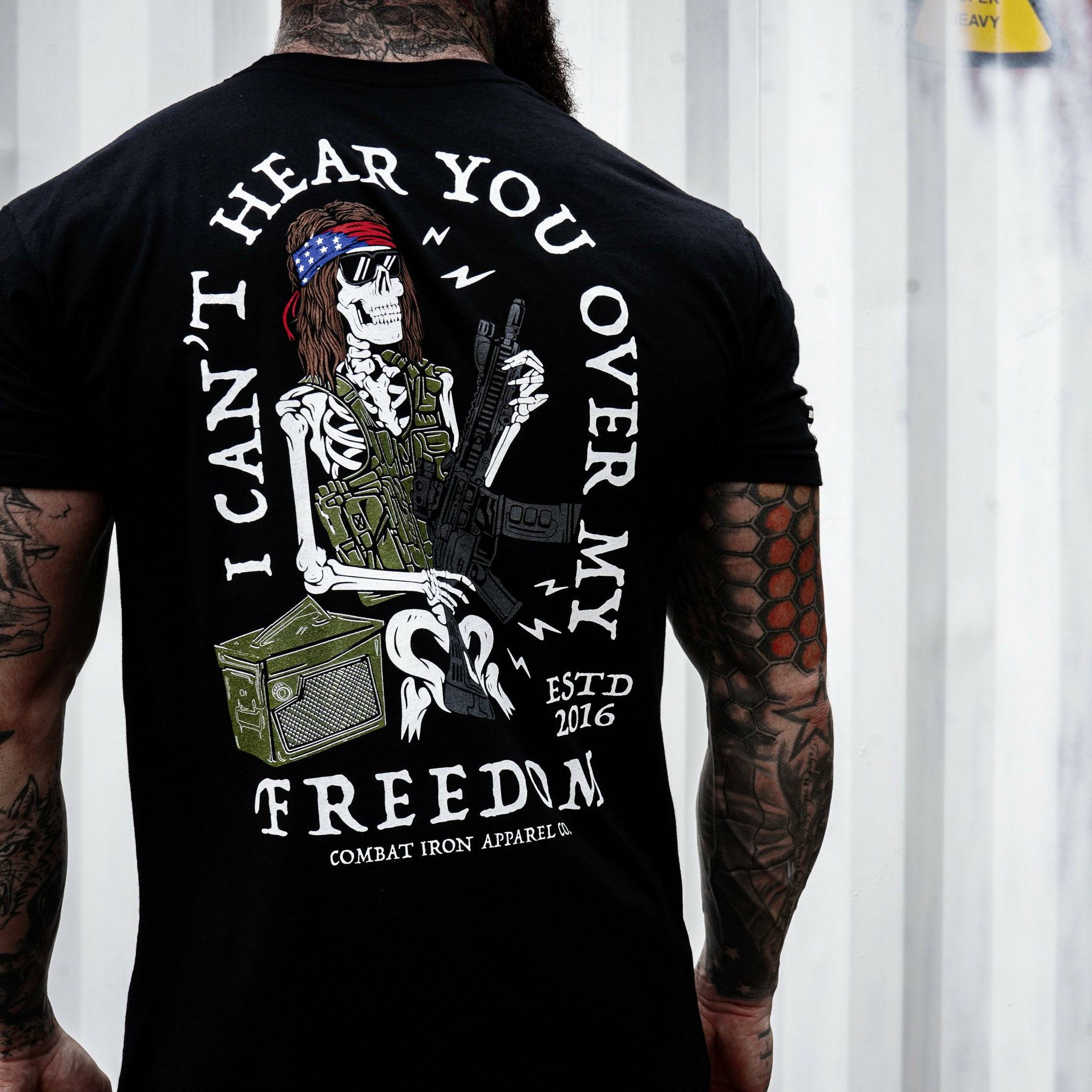 I Can't Hear You Over My Freedom AR Guitar Men's T-Shirt