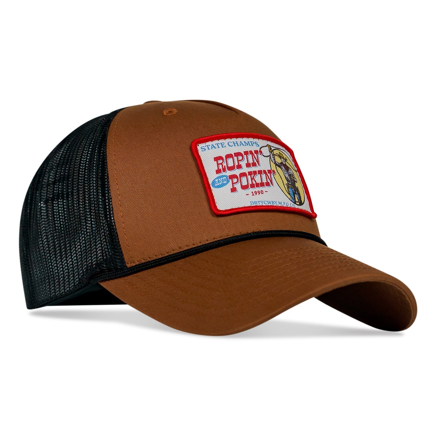 Ropin' and Pokin' Dirty Cowboys Patch Rope SnapBack Hat