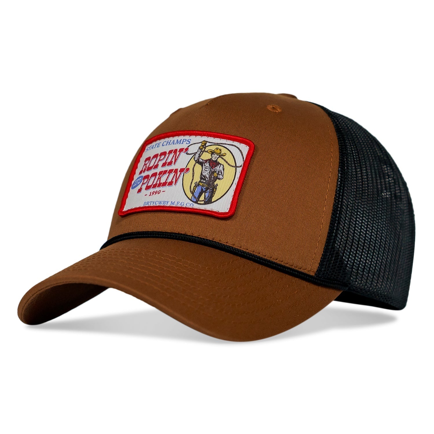 Ropin' and Pokin' Dirty Cowboys Patch Rope SnapBack Hat