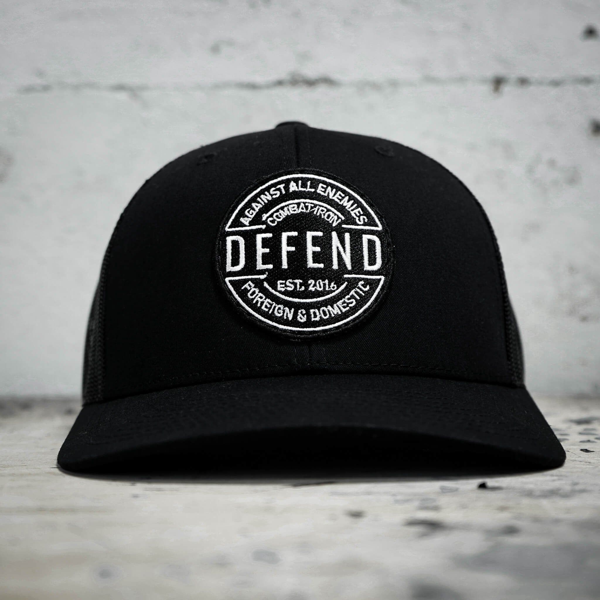 Defend Against All Enemies Foreign and Domestic Mid-Profile Mesh Snapback Hat