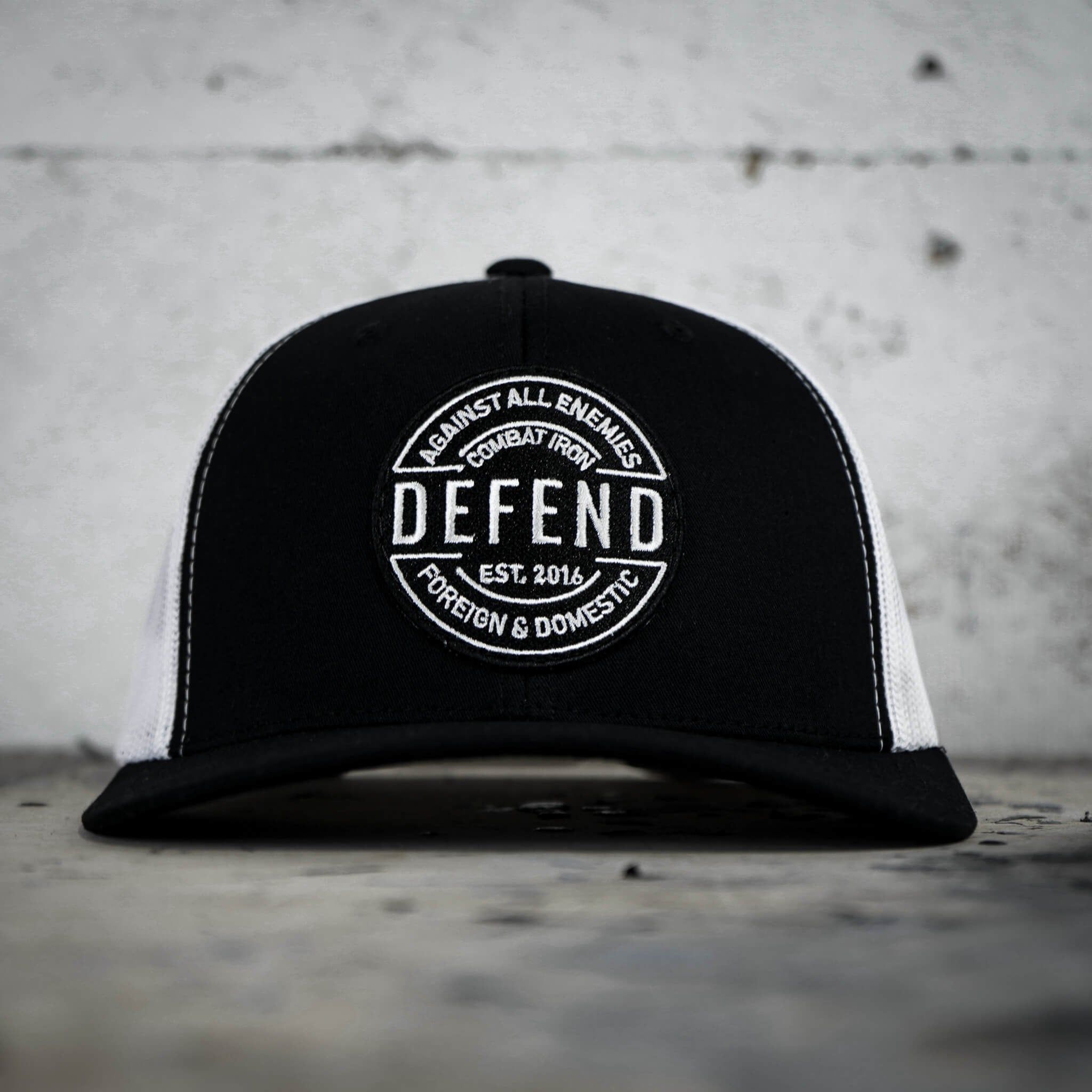 Defend Against All Enemies Foreign and Domestic Mid-Profile Mesh Snapback Hat