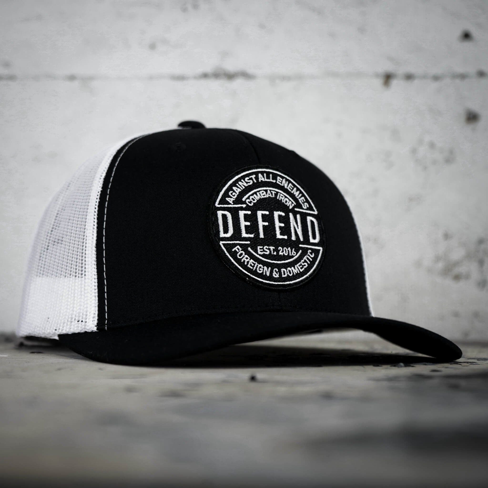 Defend Against All Enemies Foreign and Domestic Mid-Profile Mesh Snapback Hat