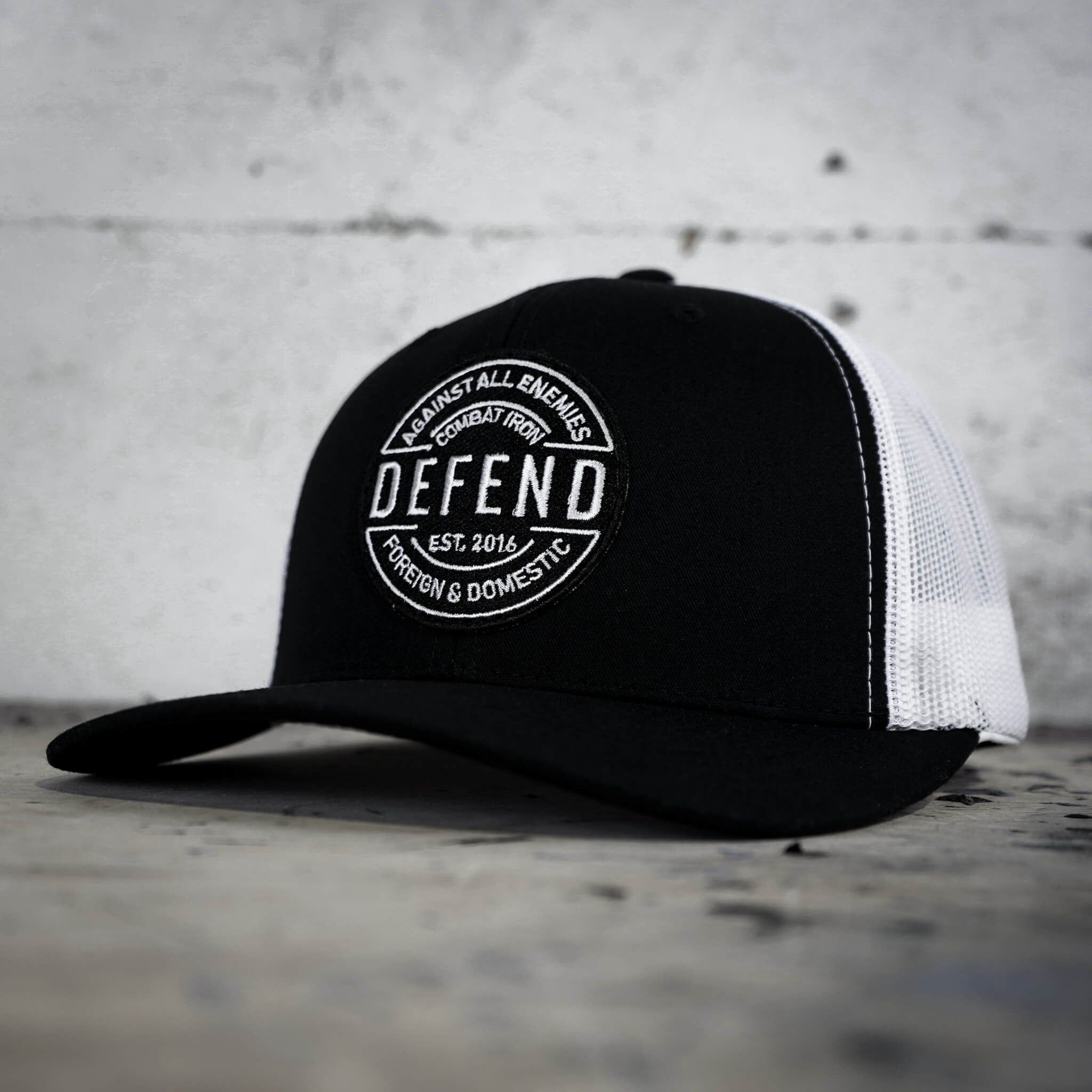 Defend Against All Enemies Foreign and Domestic Mid-Profile Mesh Snapback Hat