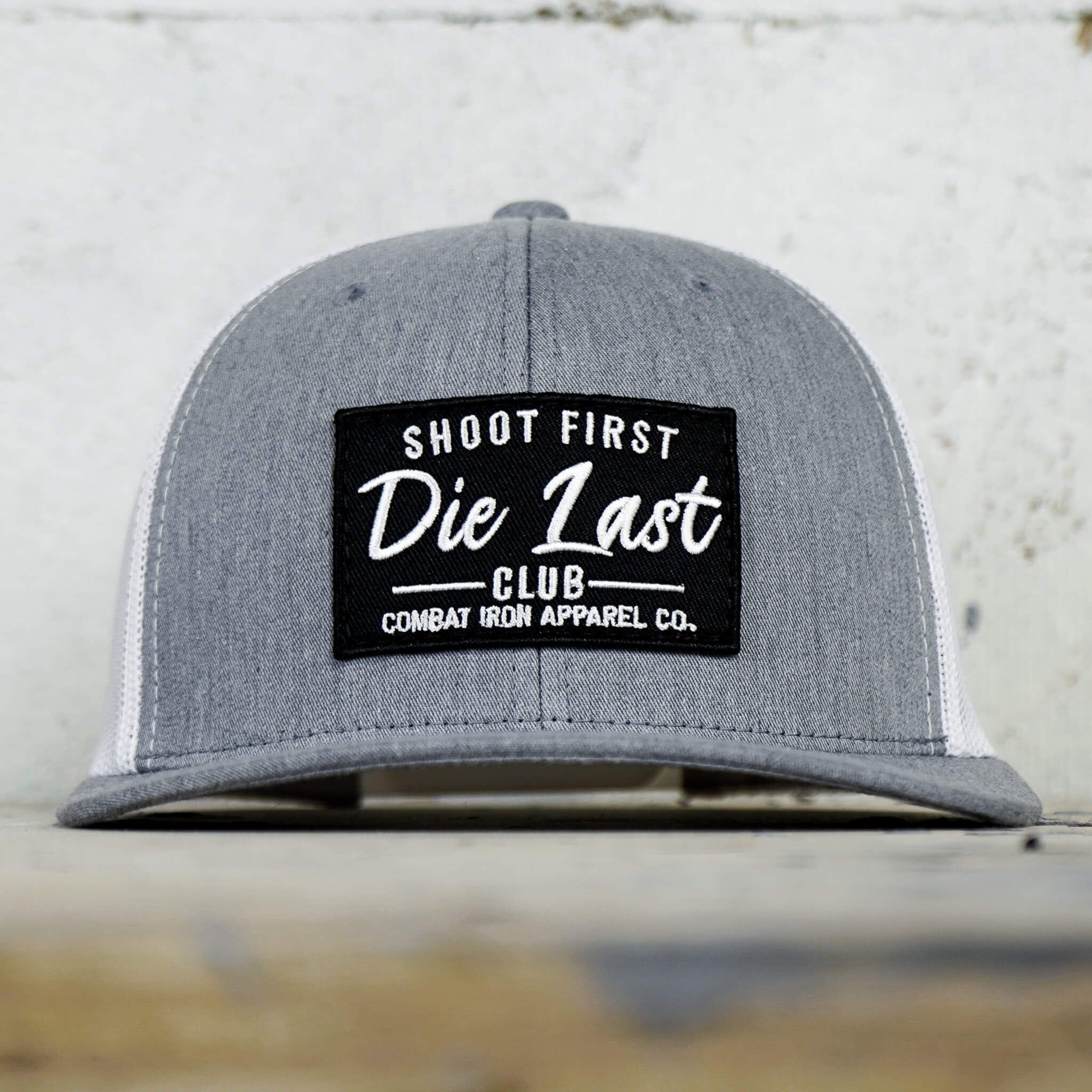 SHOOT FIRST. DIE LAST. CLUB PATCH MID-PROFILE MESH SNAPBACK Hat