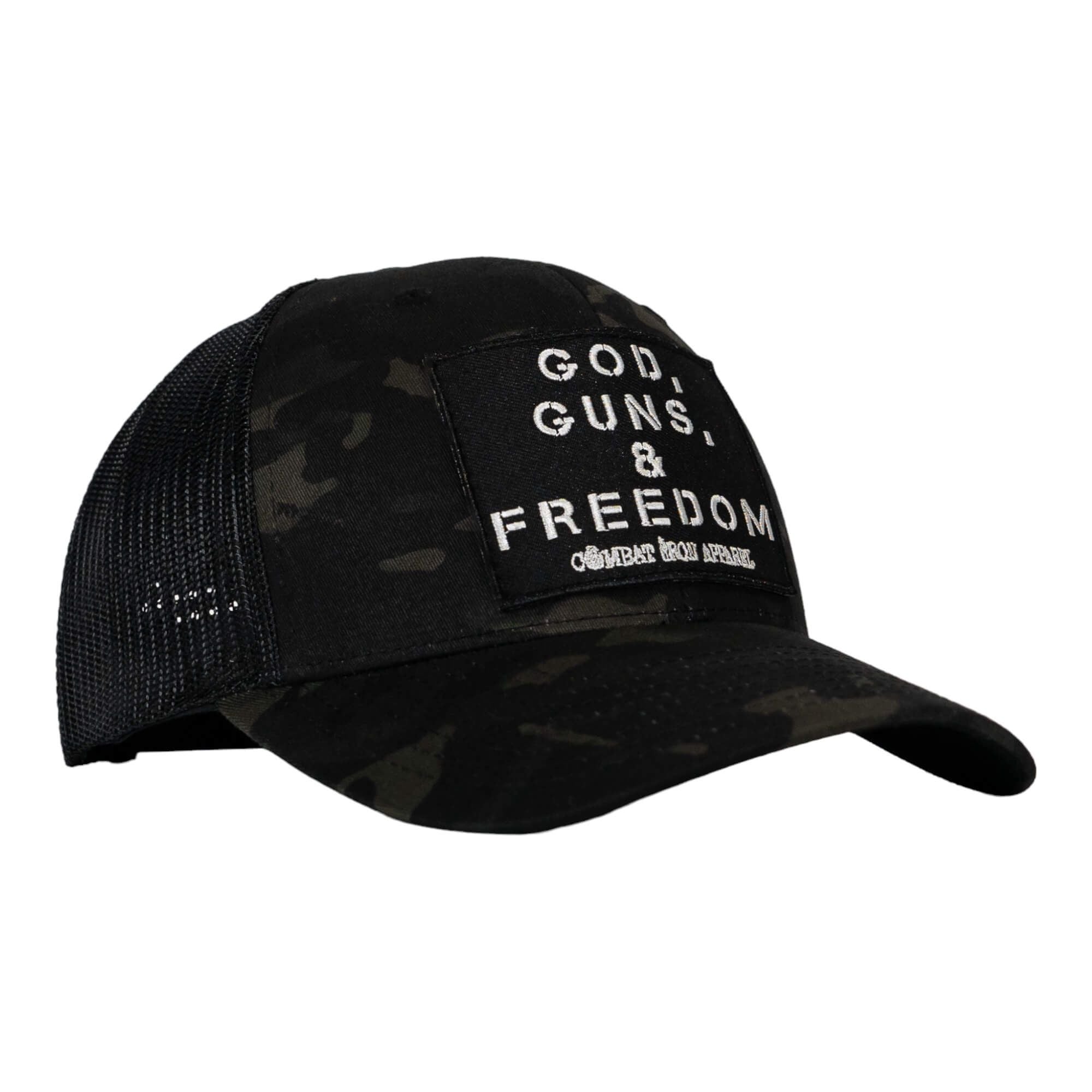 God, Guns, And Freedom Patch Mid-Profile Mesh Snapback Hat