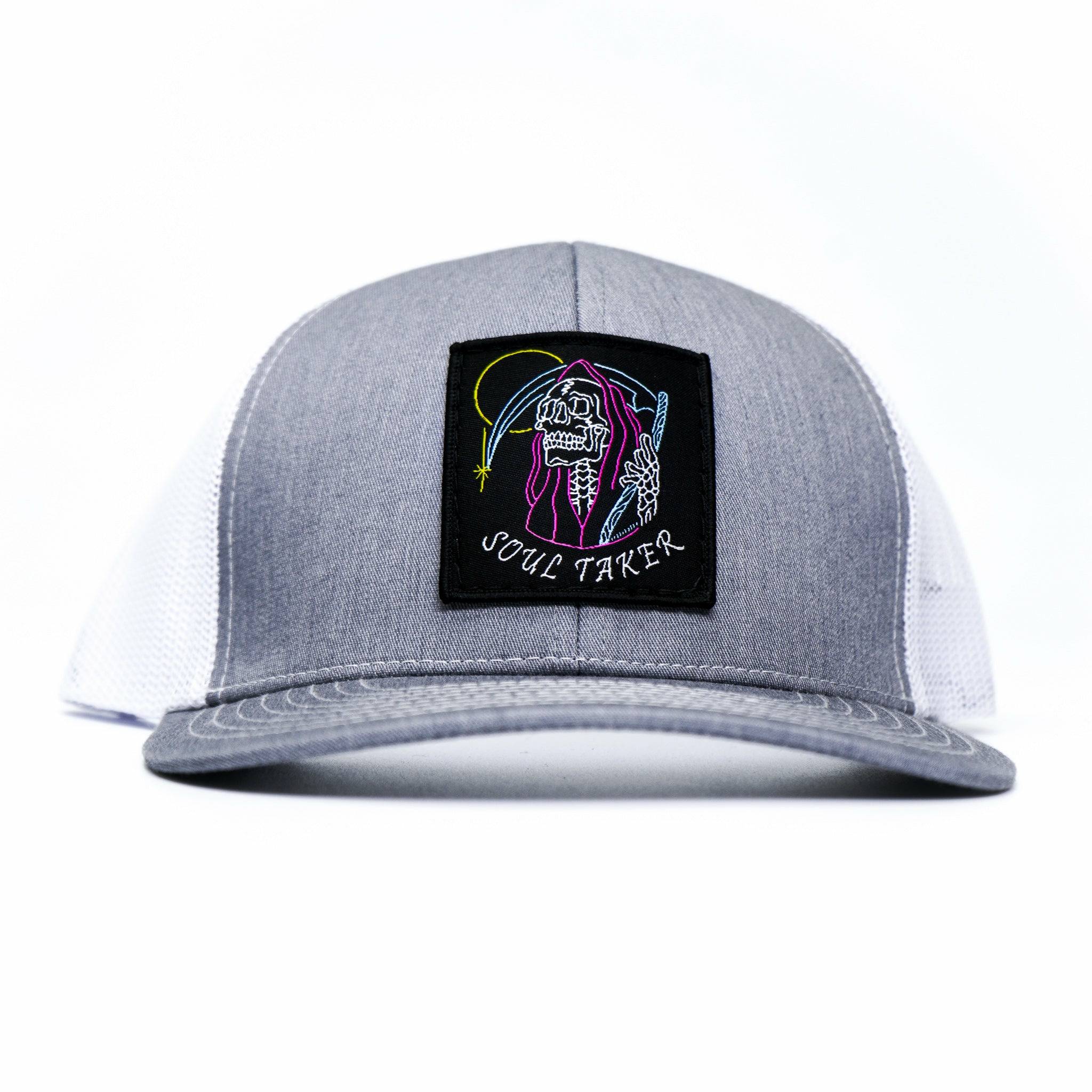 SOUL TAKER REAPER SKULL VINTAGE PATCH MID-PROFILE MESH SNAPBACK Hat