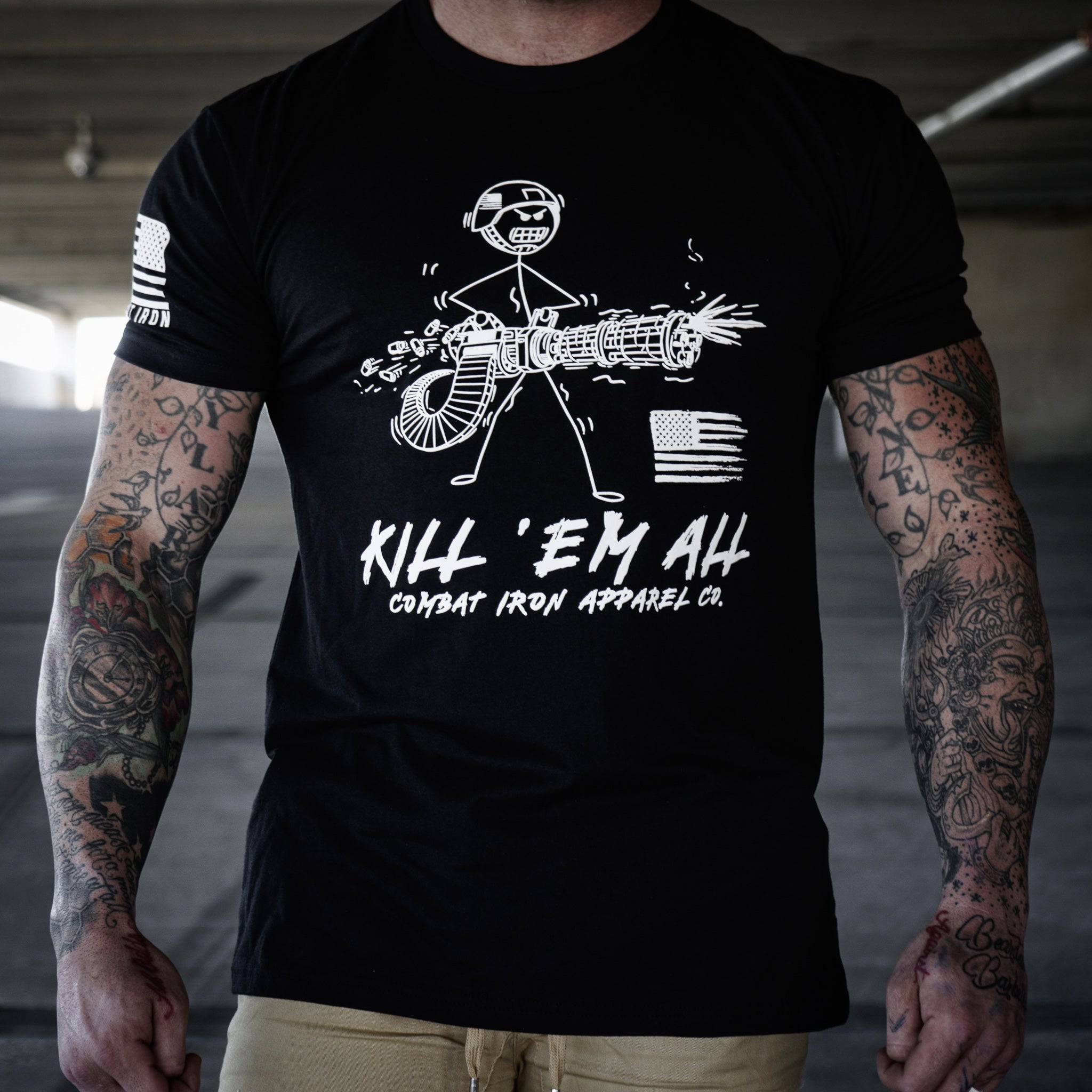 Kill Em' All Machine Gunner Men's T-Shirt