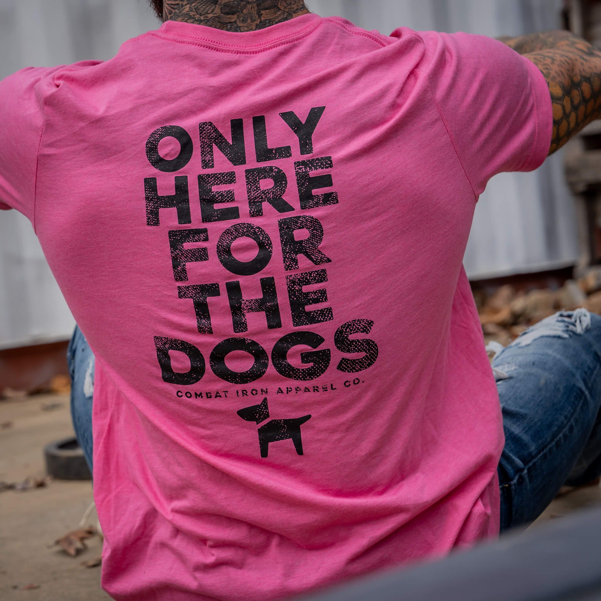 ONLY HERE FOR THE DOGS MEN'S T-SHIRT