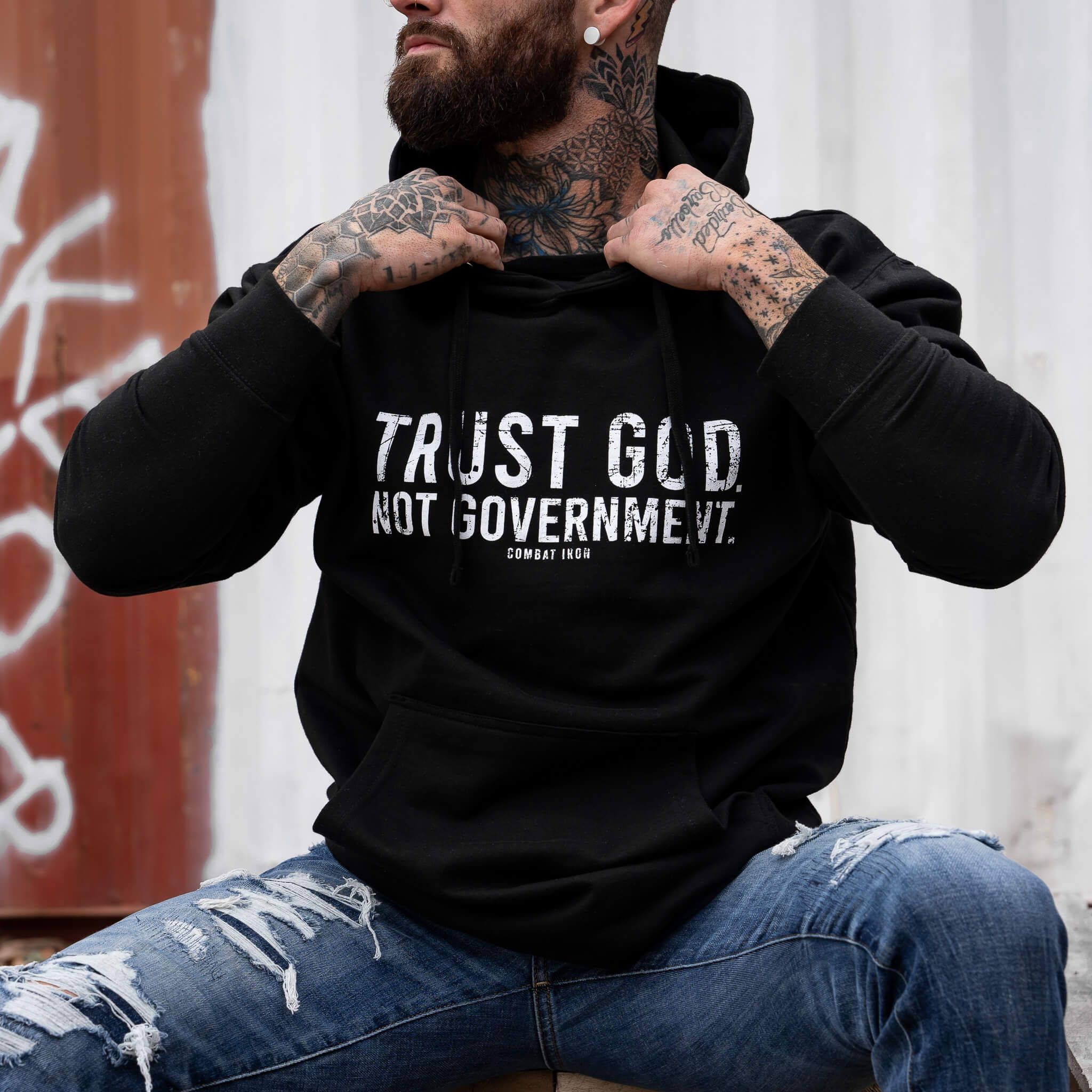 Trust God. Not Government. Men's Hoodie