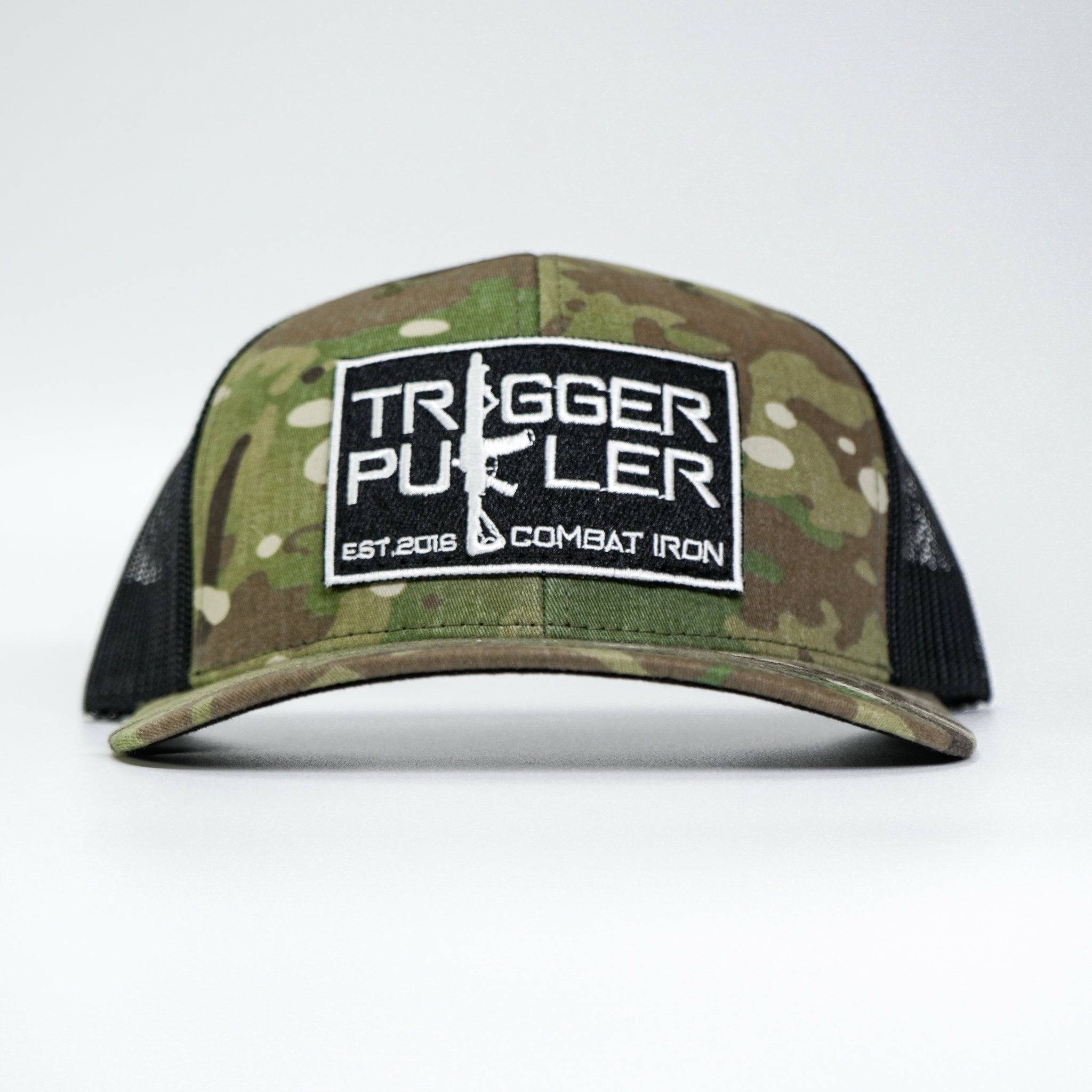 Trigger Puller Black Mid-Profile Mesh Snapback Hat