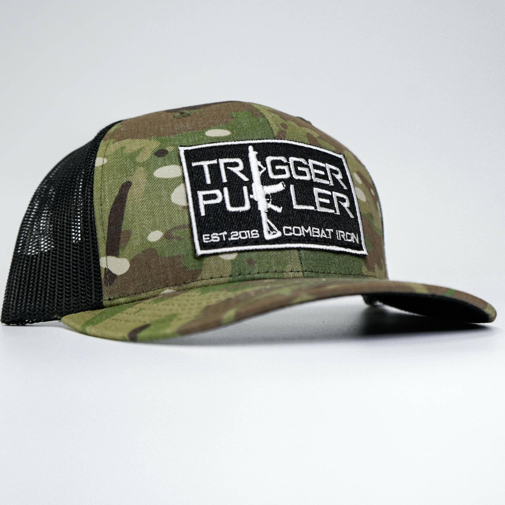 Trigger Puller Black Mid-Profile Mesh Snapback Hat