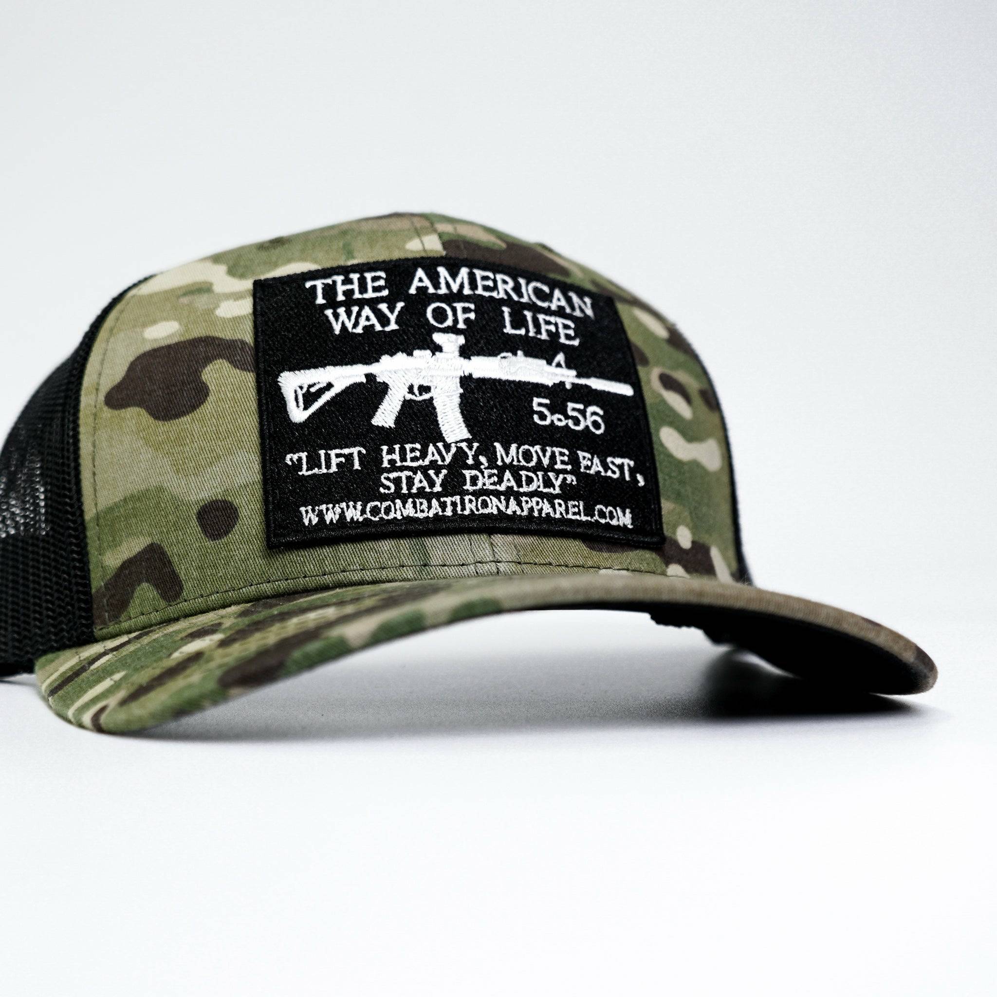 AWOL- American Way Of Life 5.56 Black Patch Edition Mid-Profile Mesh Snapback