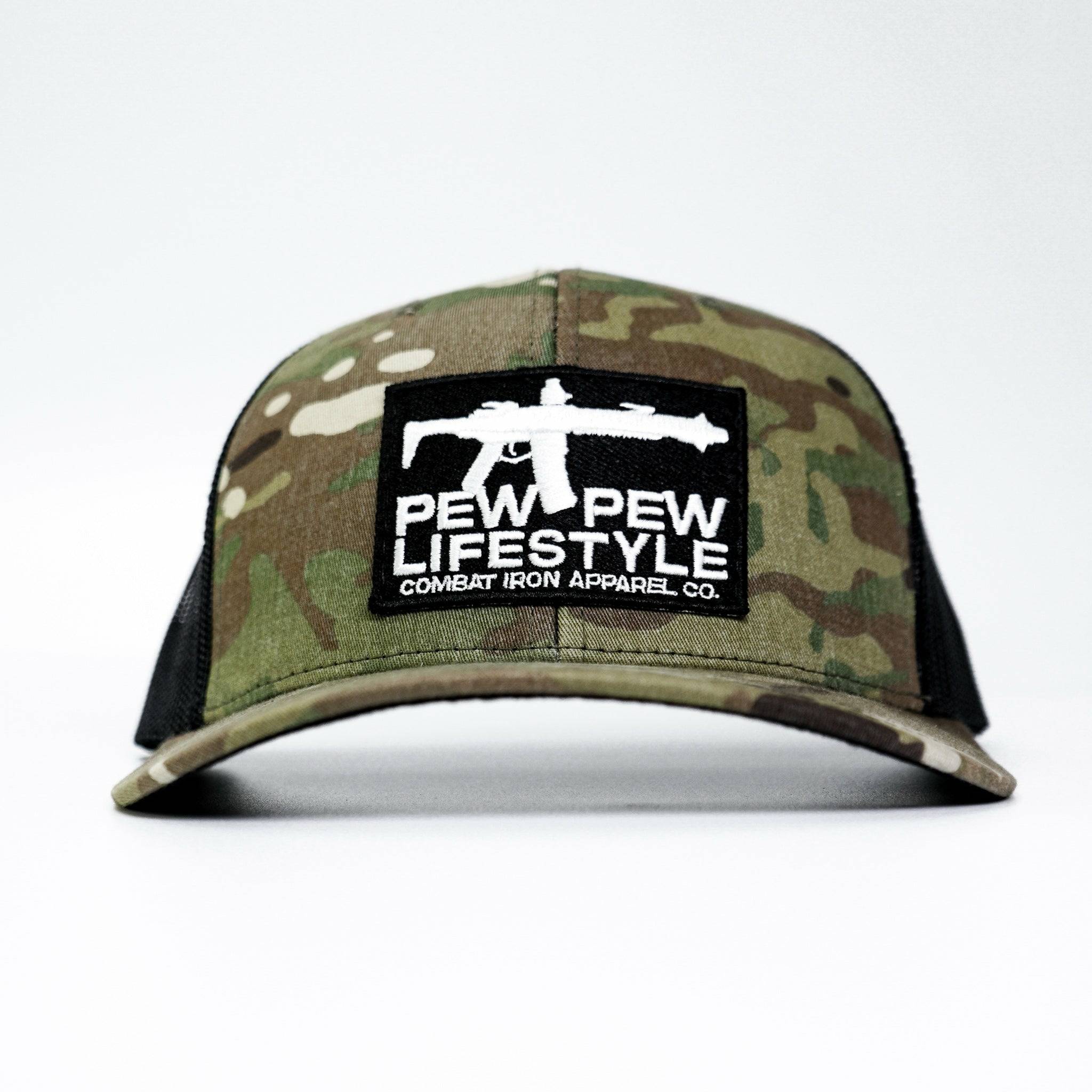 Pew Pew Lifestyle Patch Mid-Profile Mesh Snapback Hat