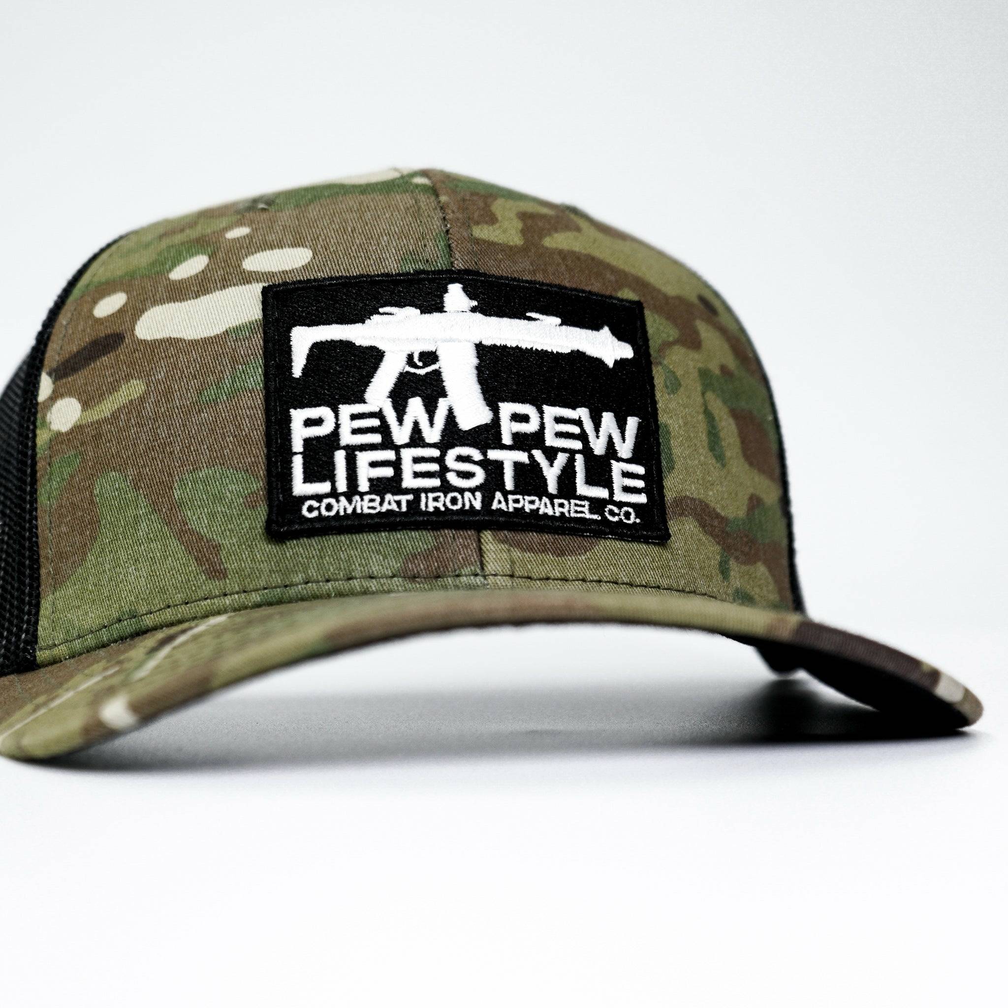 Pew Pew Lifestyle Patch Mid-Profile Mesh Snapback Hat