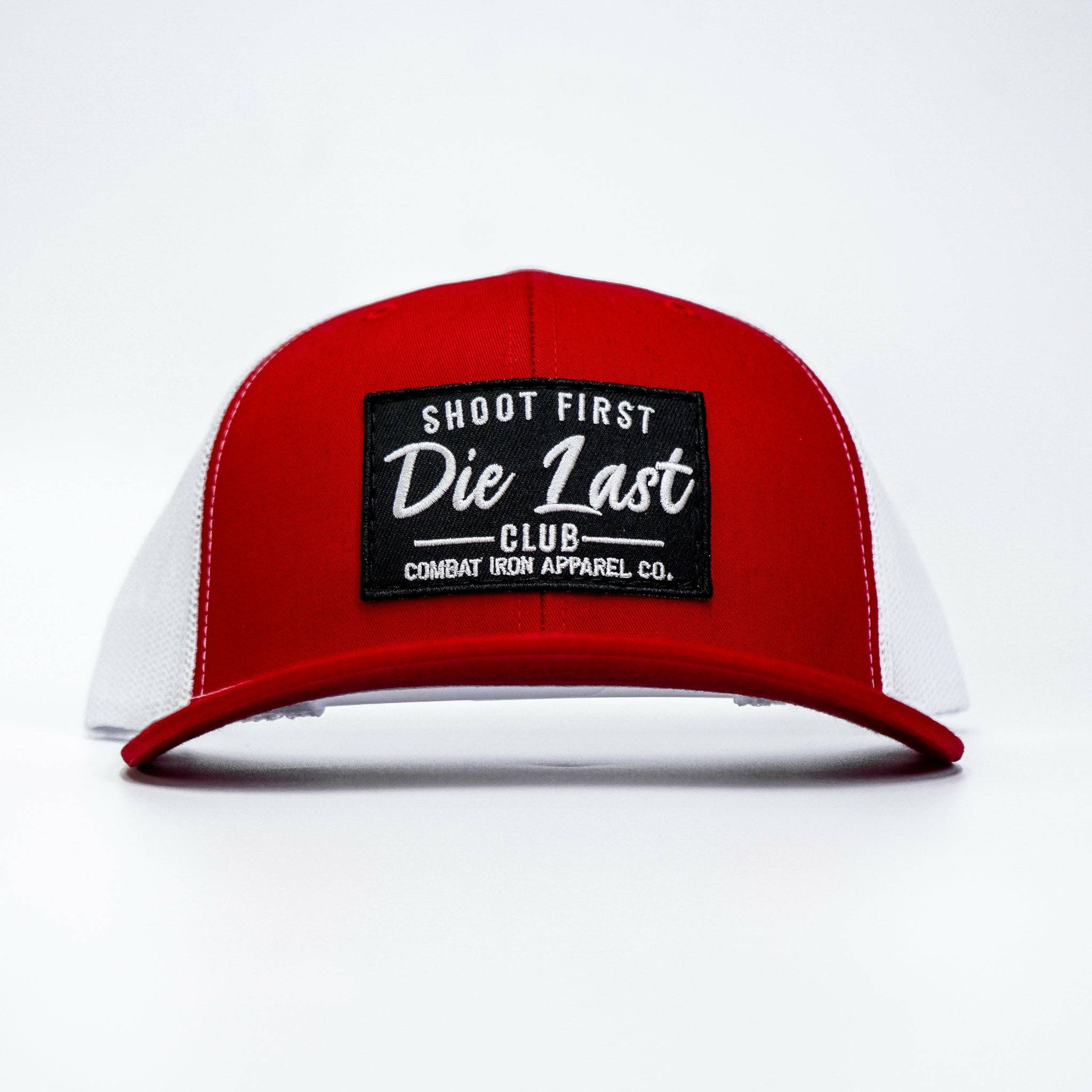 SHOOT FIRST. DIE LAST. CLUB PATCH MID-PROFILE MESH SNAPBACK Hat