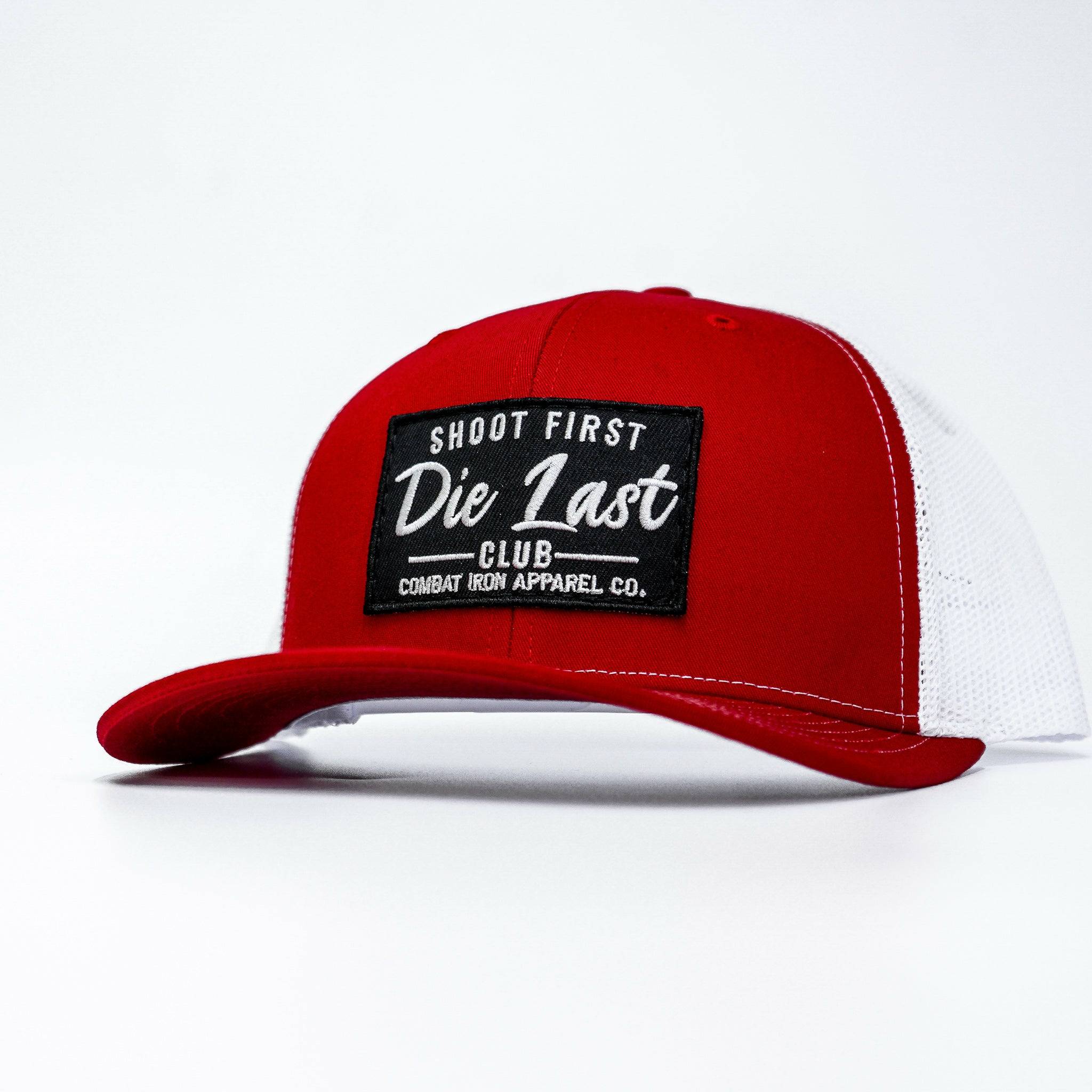 SHOOT FIRST. DIE LAST. CLUB PATCH MID-PROFILE MESH SNAPBACK Hat