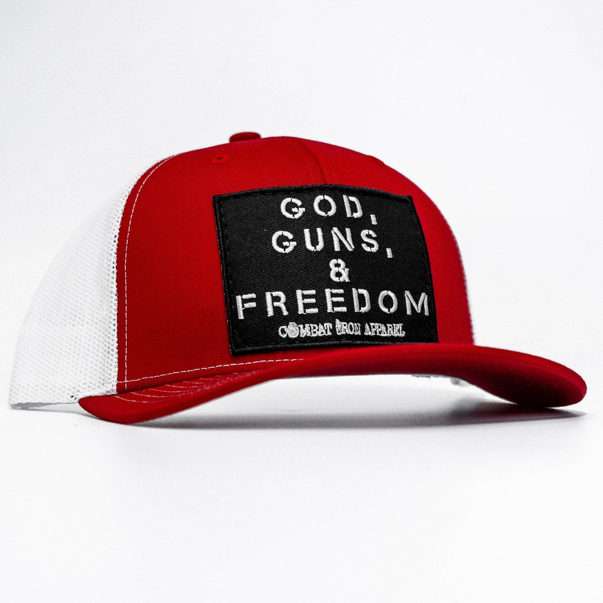 God, Guns, And Freedom Patch Mid-Profile Mesh Snapback Hat