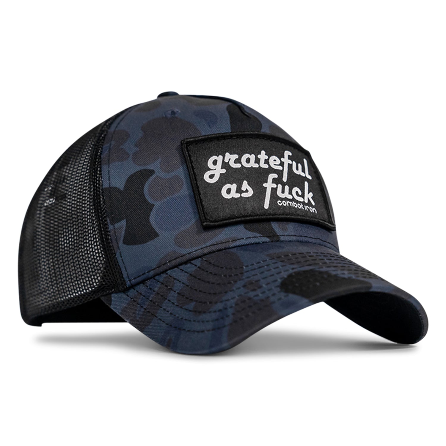 Grateful As F*ck Patch Mesh Snapback Hat