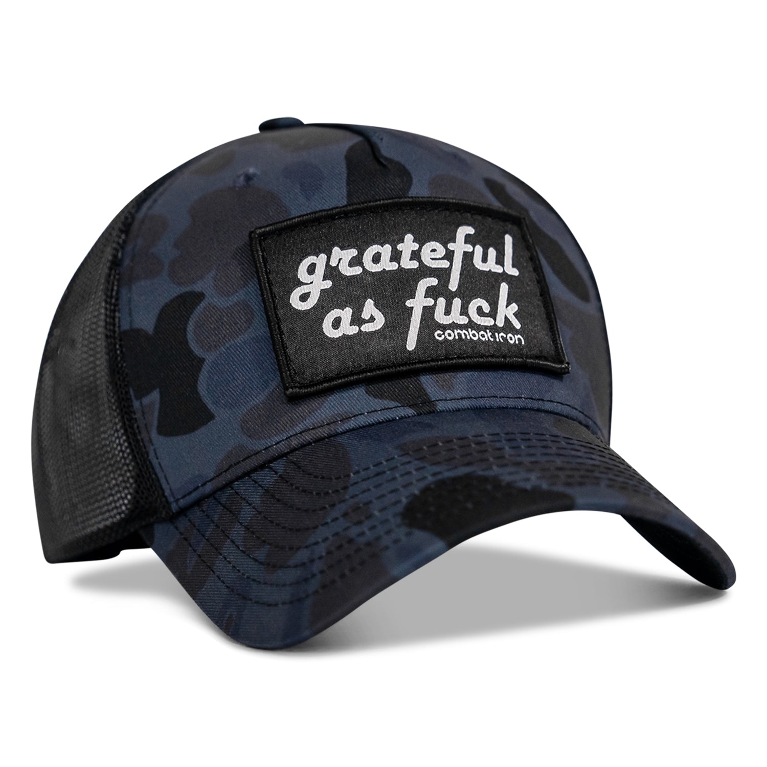 Grateful As F*ck Patch Mesh Snapback Hat