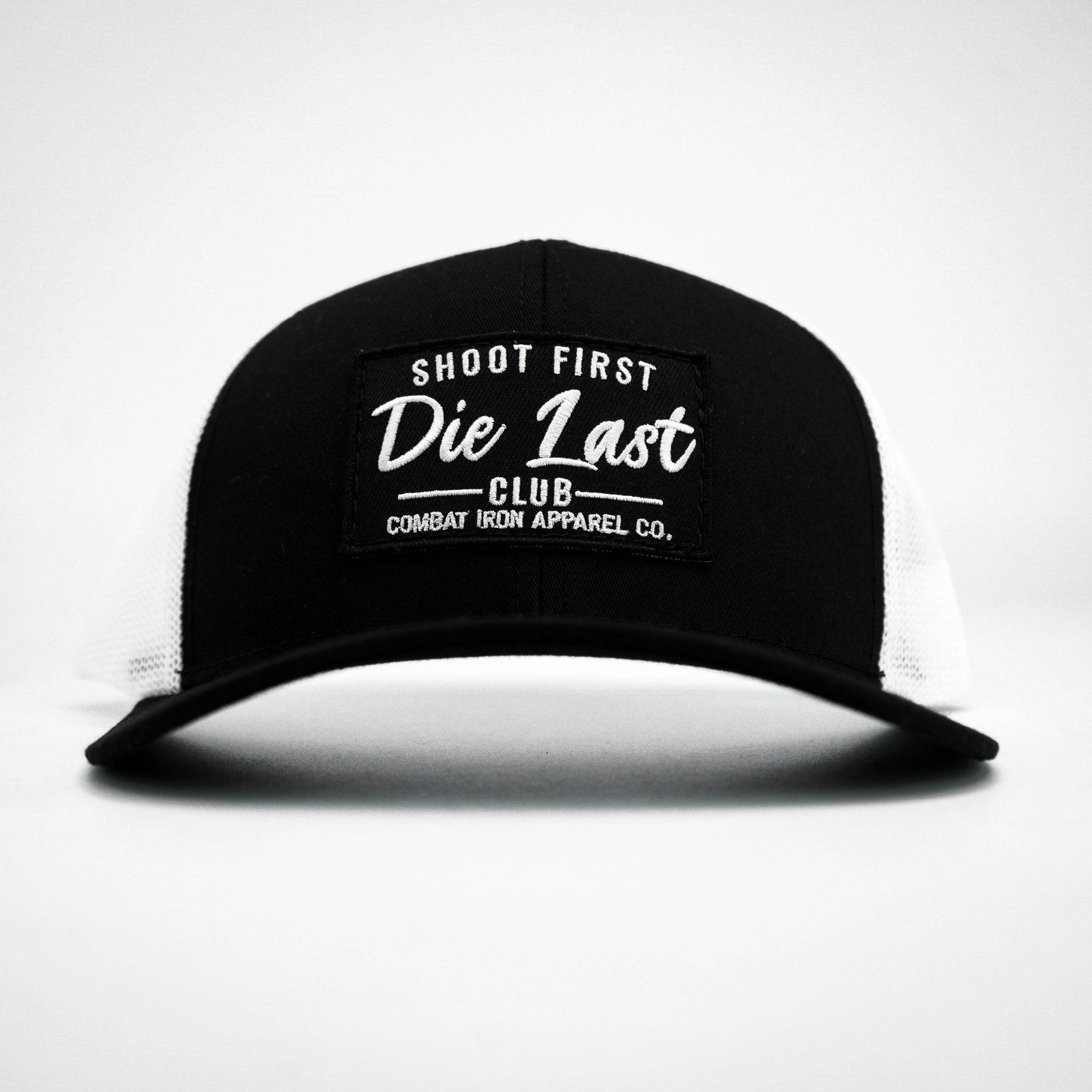 SHOOT FIRST. DIE LAST. CLUB PATCH MID-PROFILE MESH SNAPBACK Hat