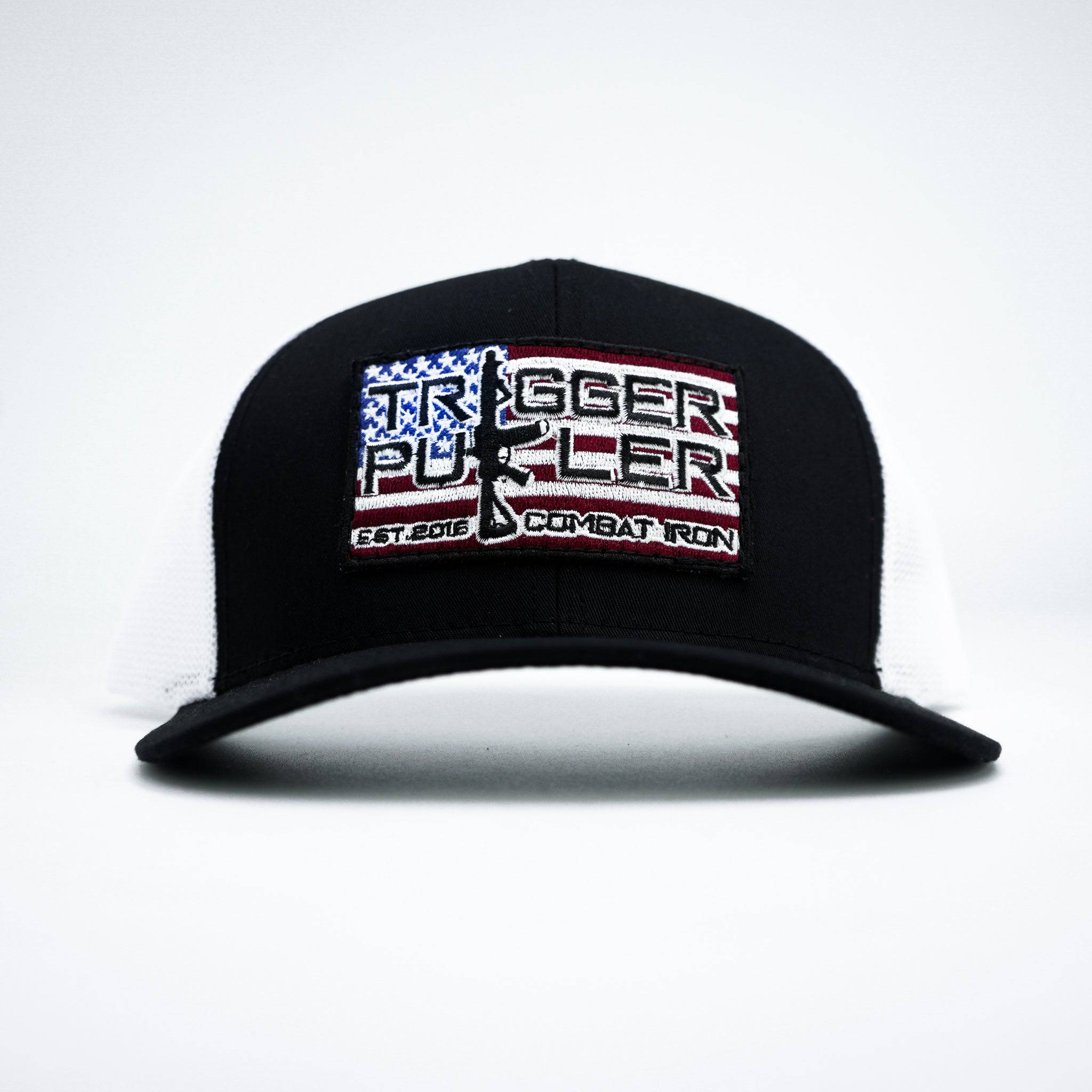 Trigger Puller American Flag Patch Mid-Profile Mesh Snapback Hat