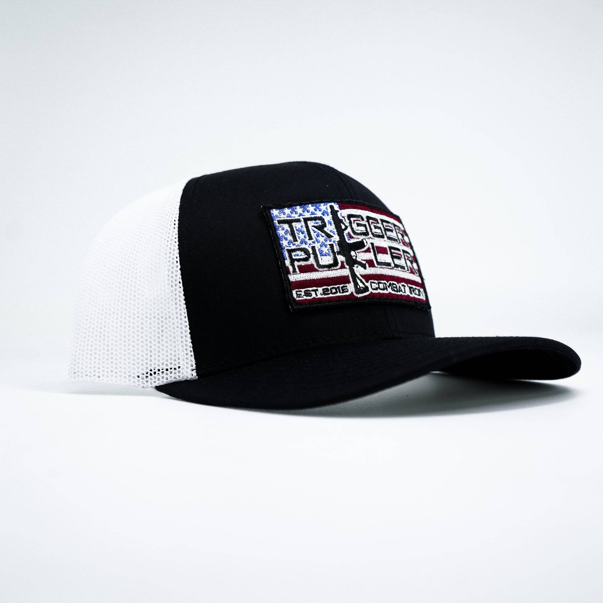 Trigger Puller American Flag Patch Mid-Profile Mesh Snapback Hat