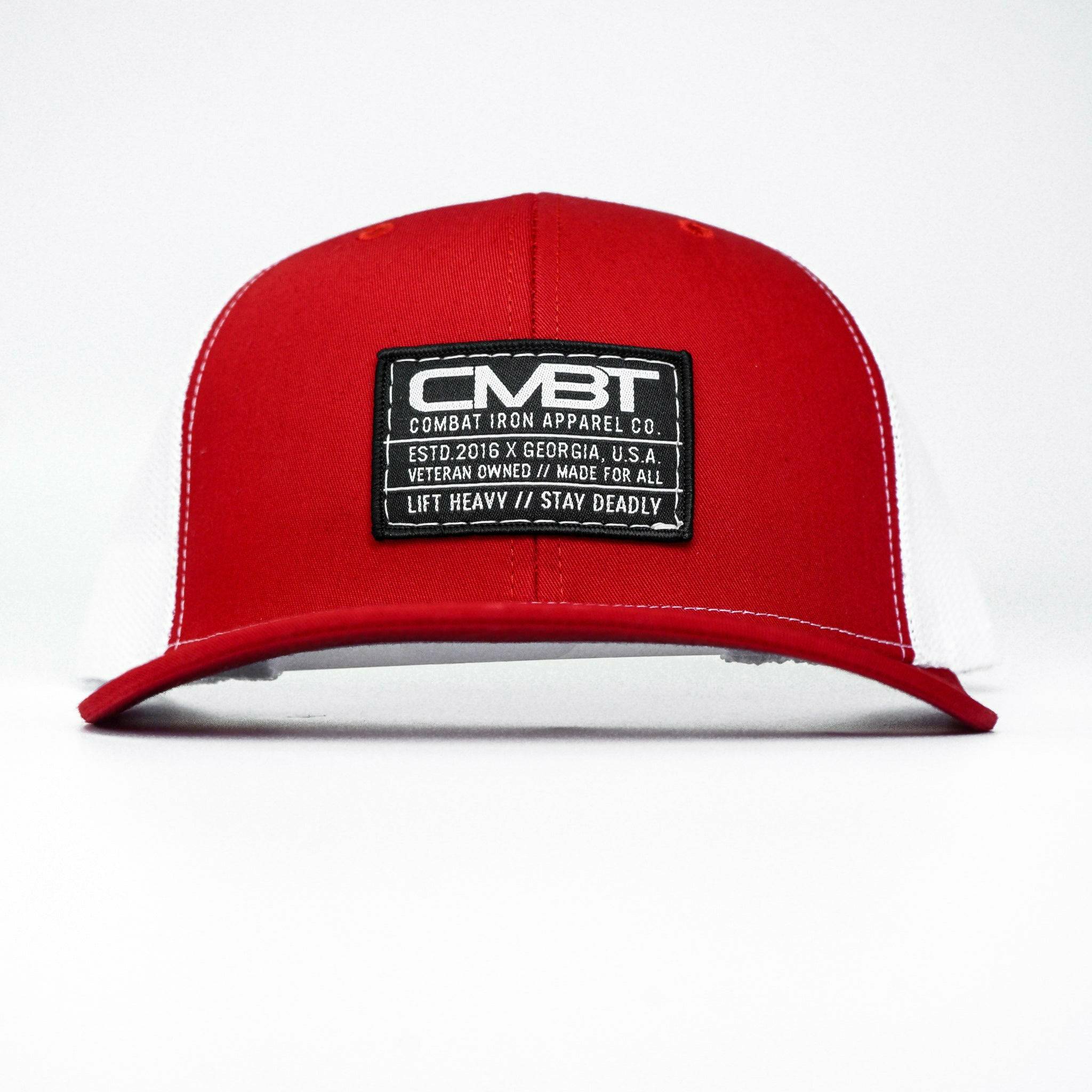 CMBT Standard Black Woven Patch Mid-Profile Mesh Snapback Hat