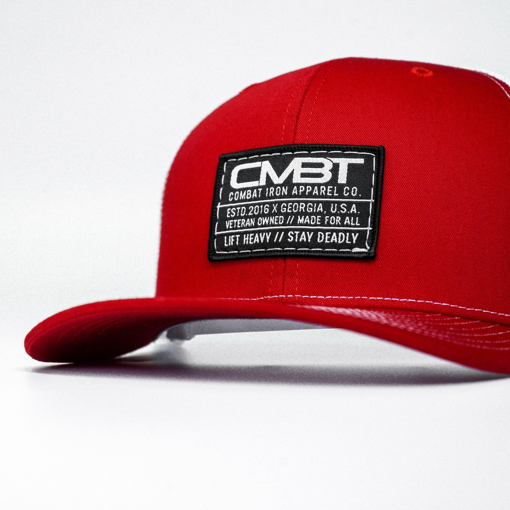 CMBT Standard Black Woven Patch Mid-Profile Mesh Snapback Hat