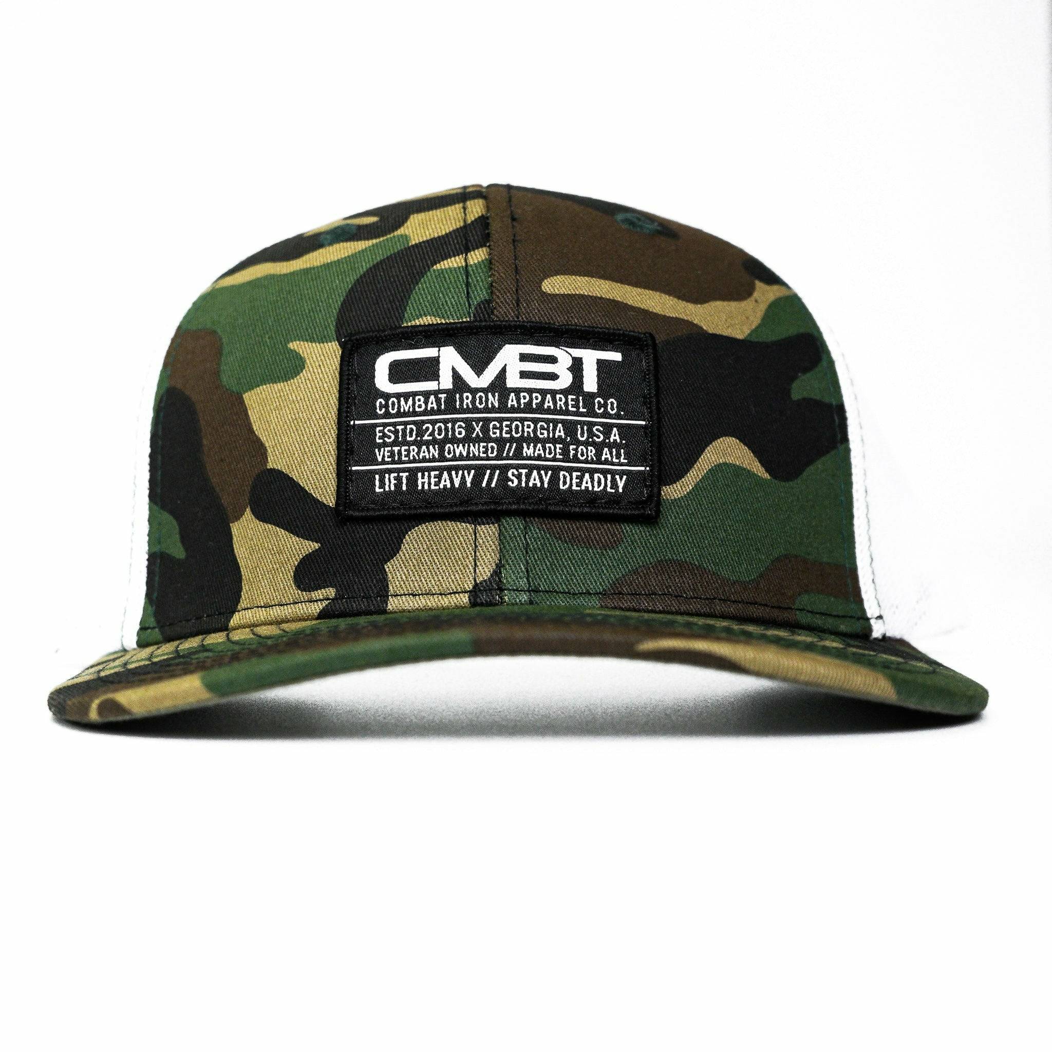 CMBT Standard Black Woven Patch Mid-Profile Mesh Snapback Hat