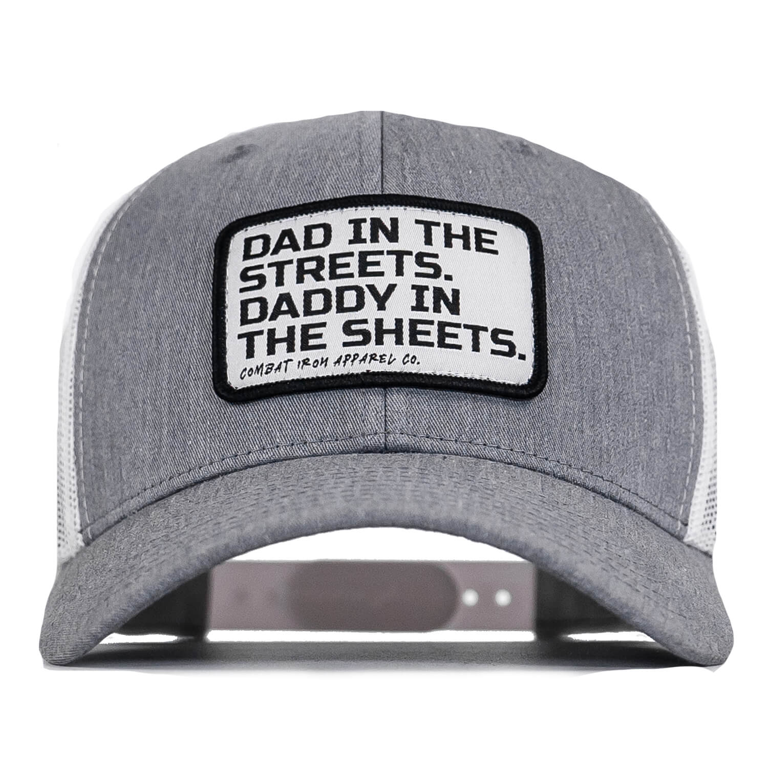 DAD IN THE STREETS. DADDY IN THE SHEETS. White Patch SnapBack HAT