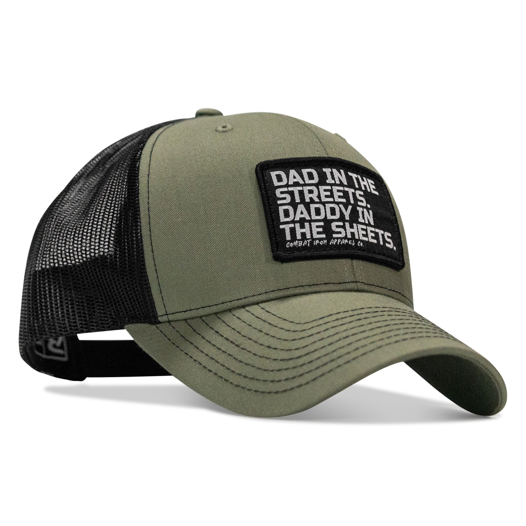 Dad In The Streets. Daddy In The Sheets. Black Patch Snapback Hat