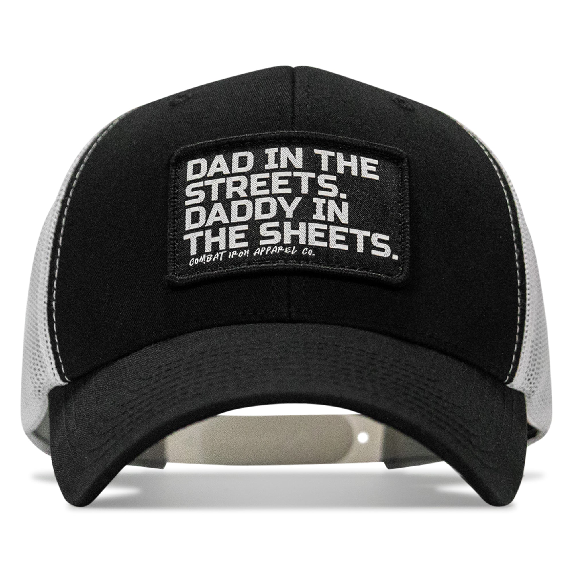 Dad In The Streets. Daddy In The Sheets. Black Patch Snapback Hat